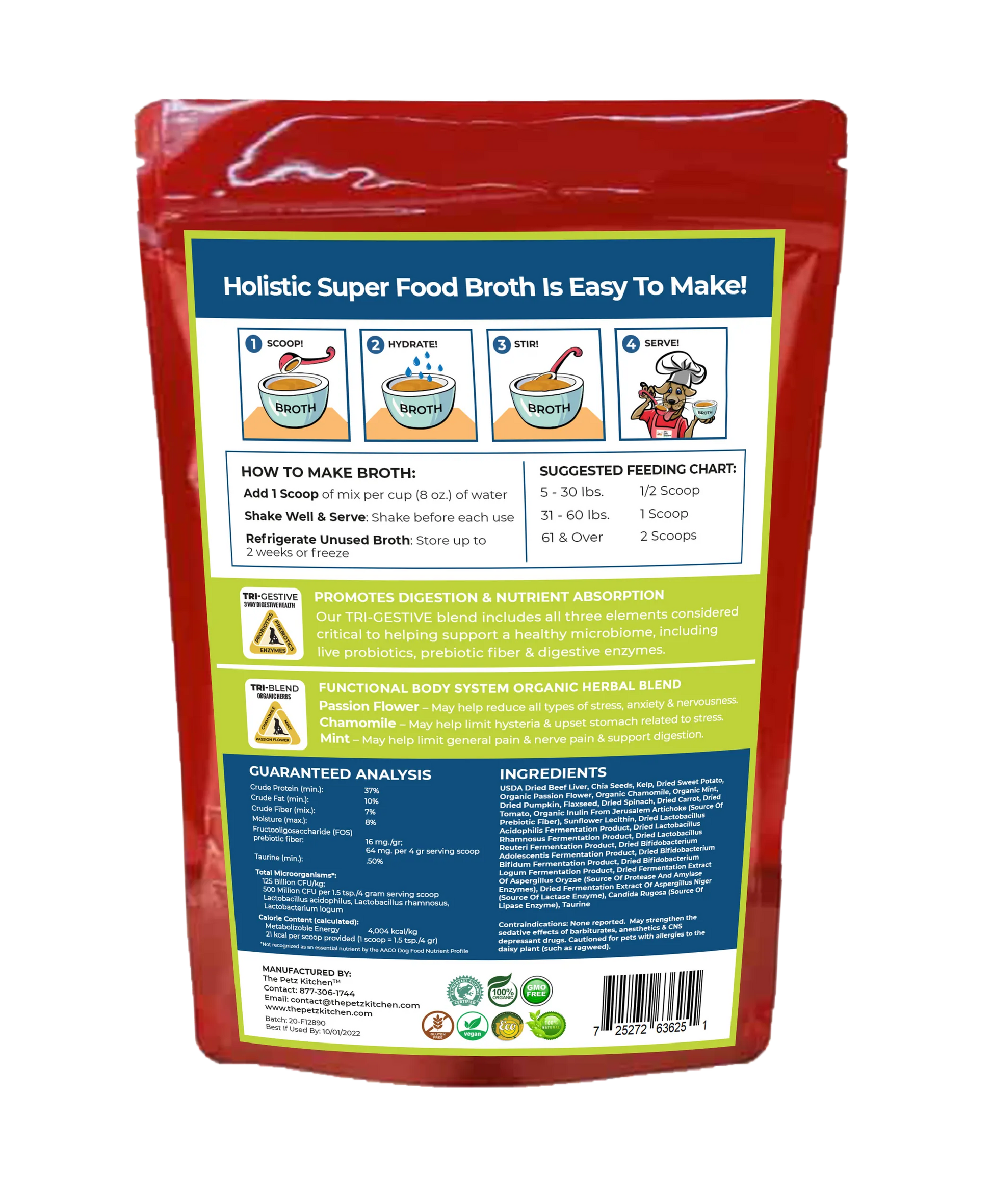Super Food Broth Stress & Anxiety Support* The Petz Kitchen Dogs & Cats - Your Pet Connection