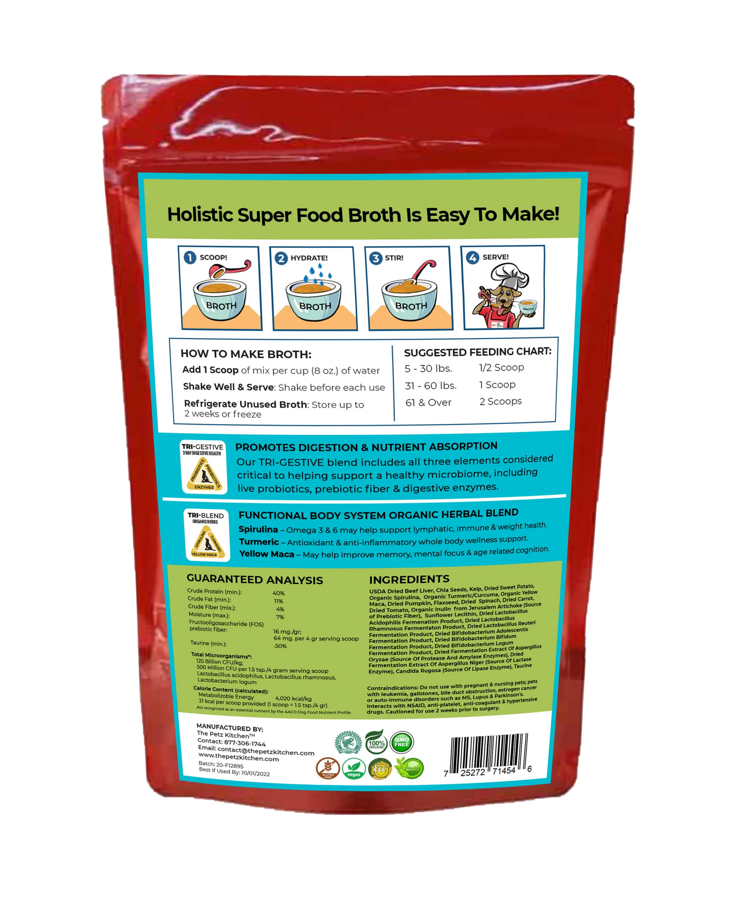 Super Food Broth One & Done* Vitamin, Mineral & Enzyme The Petz Kitchen Dogs Cats - Your Pet Connection