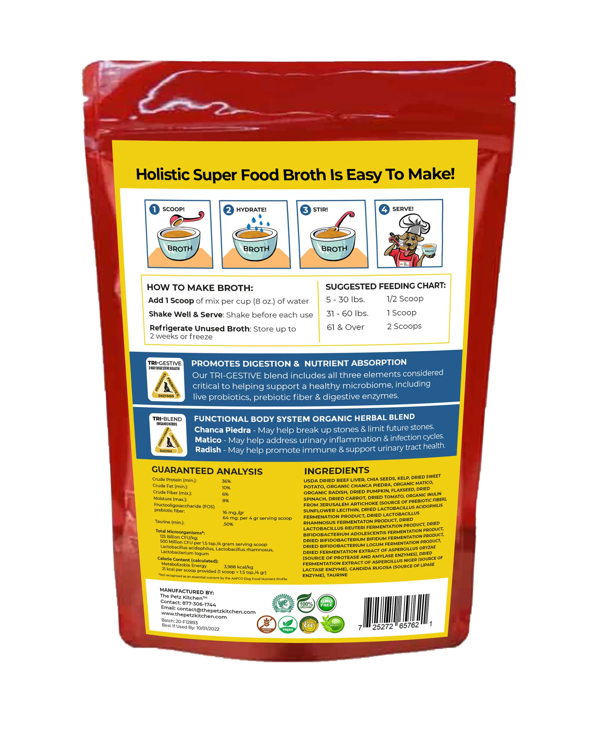 Super Food Broth Stone Breaker Support* The Petz Kitchen Dogs & Cats - Your Pet Connection