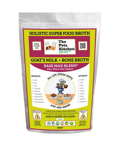 Goats Milk + Bone Broth Base Max* Joint, Skin & Coat Support Broth* The Petz Kitchen Dog & Cat - Your Pet Connection