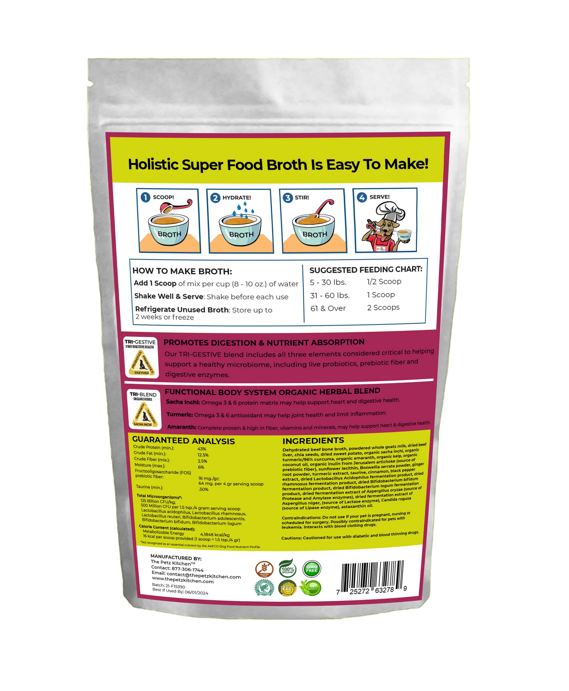 Goats Milk + Bone Broth Base Max* Joint, Skin & Coat Support Broth* The Petz Kitchen Dog & Cat - Your Pet Connection