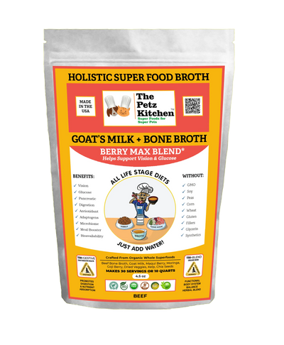 Goats Milk + Bone Broth Berry Max Antioxidant Vision & Glucose Support Broth* The Petz Kitchen Dog & Cat Holistic Super Foods* - Your Pet Connection