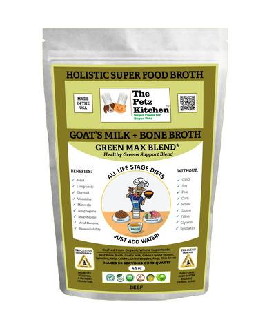 Goats Milk + Bone Broth Green Max Blend* Omega 3 & 6 Vitamin & Mineral Support* The Petz Kitchen Dog & Cat - Your Pet Connection