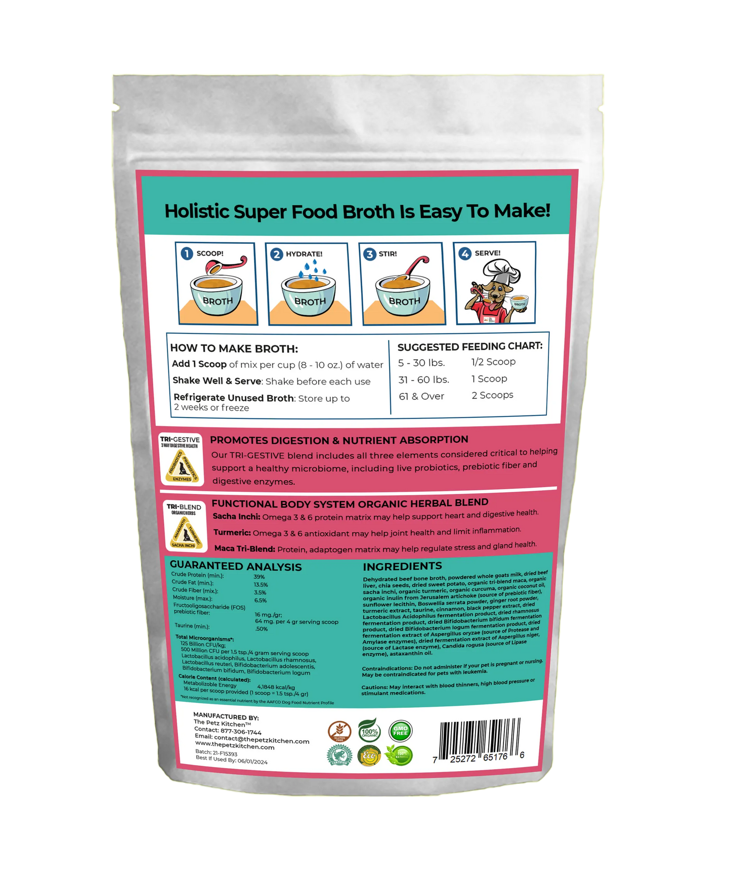 Goats Milk & Bone Broth Protein Max Blend* Stress, Gland, Joint & Immune Support* The Petz Kitchen  Broth - Your Pet Connection
