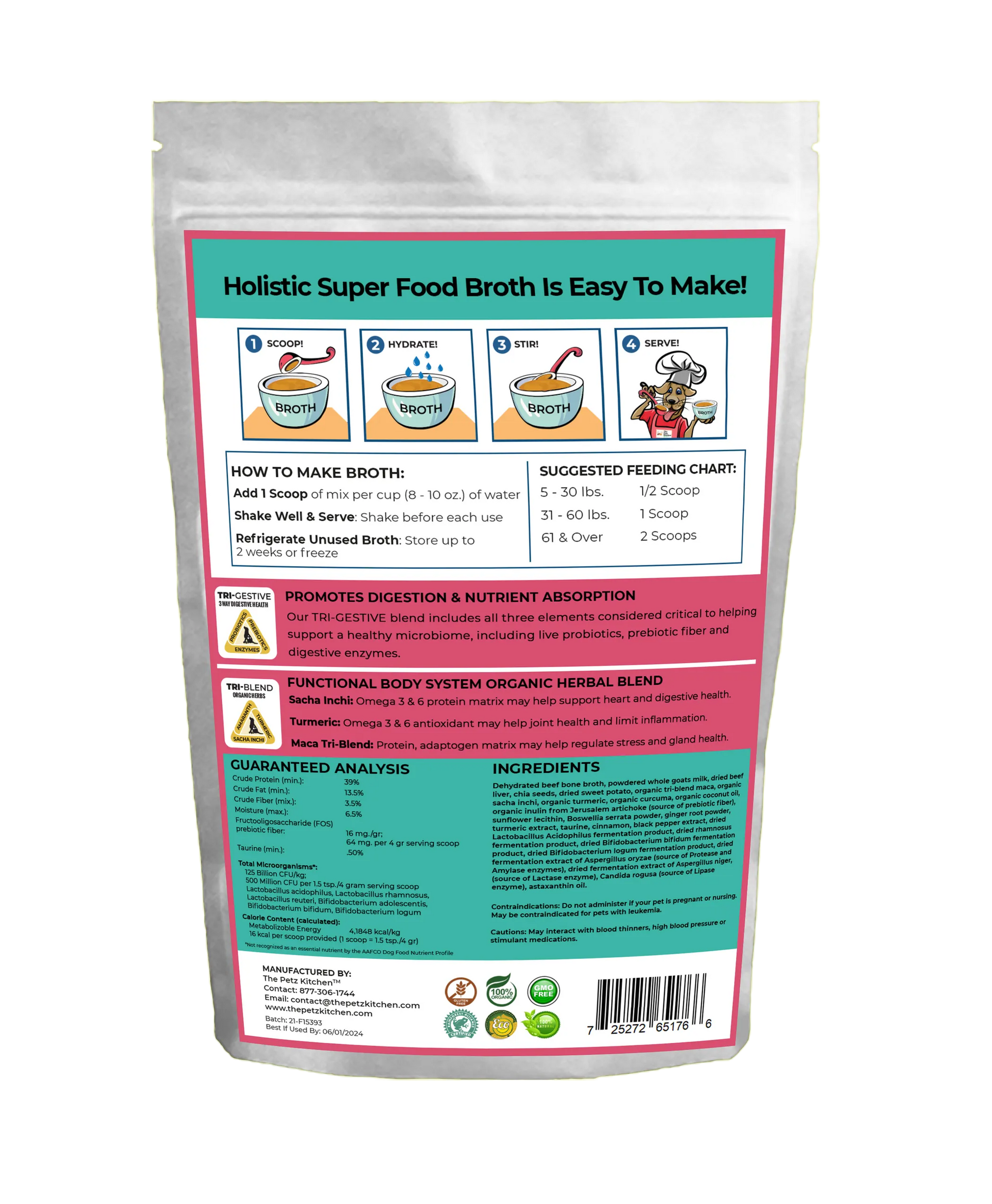 Goats Milk & Bone Broth Protein Max Blend* Stress, Gland, Joint & Immune Support* The Petz Kitchen  Broth - Your Pet Connection