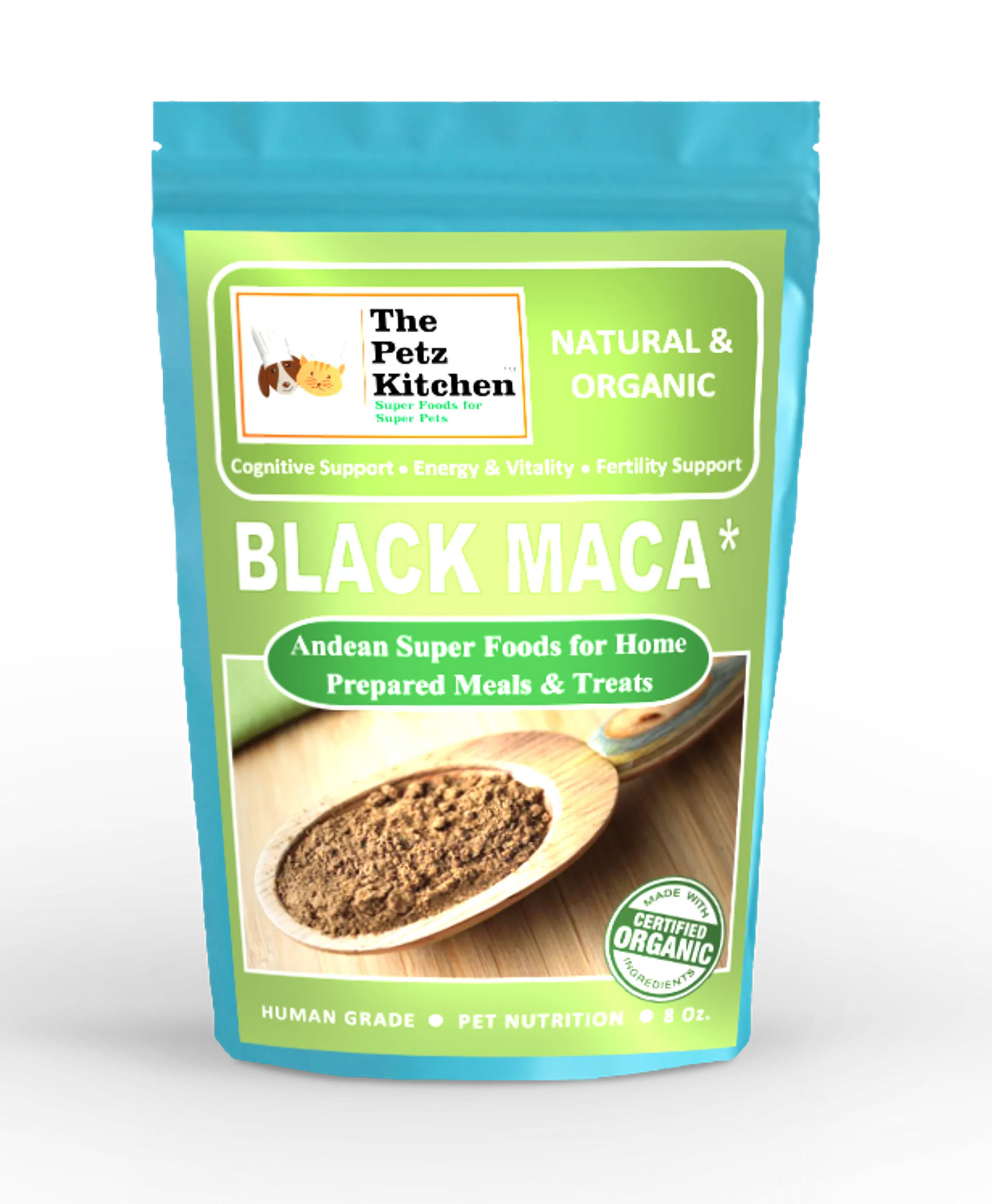 Black Maca - Cognitive Energy & Fertility Support* The Petz Kitchen - Organic & Human Grade Ingredients For Home Prepared Meals & Treats - Your Pet Connection