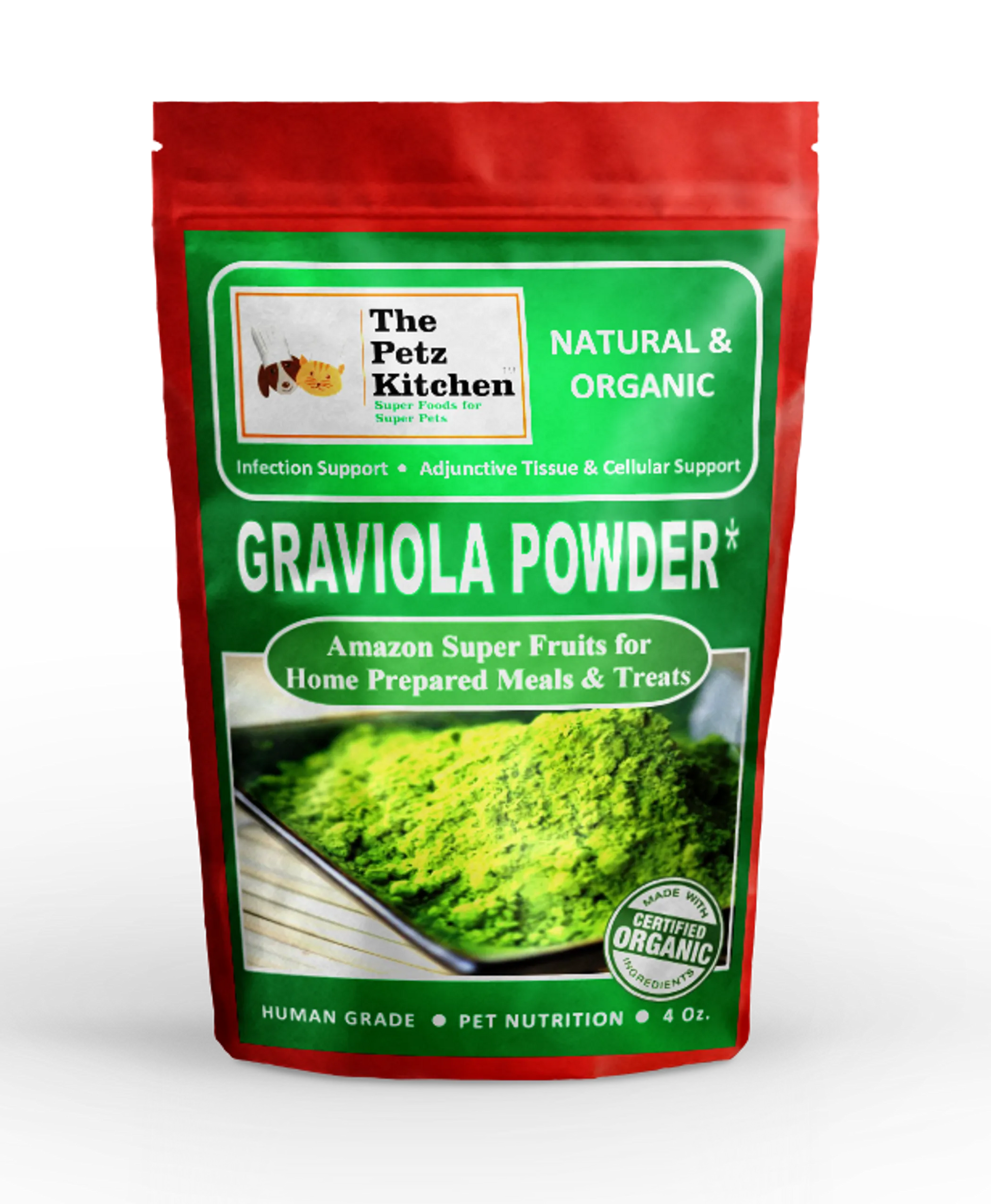 Graviola Leaf & Stem Powder - Infection, Adjunctive Tissue & Cellular Support* - The Petz Kitchen - Organic Human Grade Ingredients For Home Prepared Meals & Treats - Your Pet Connection