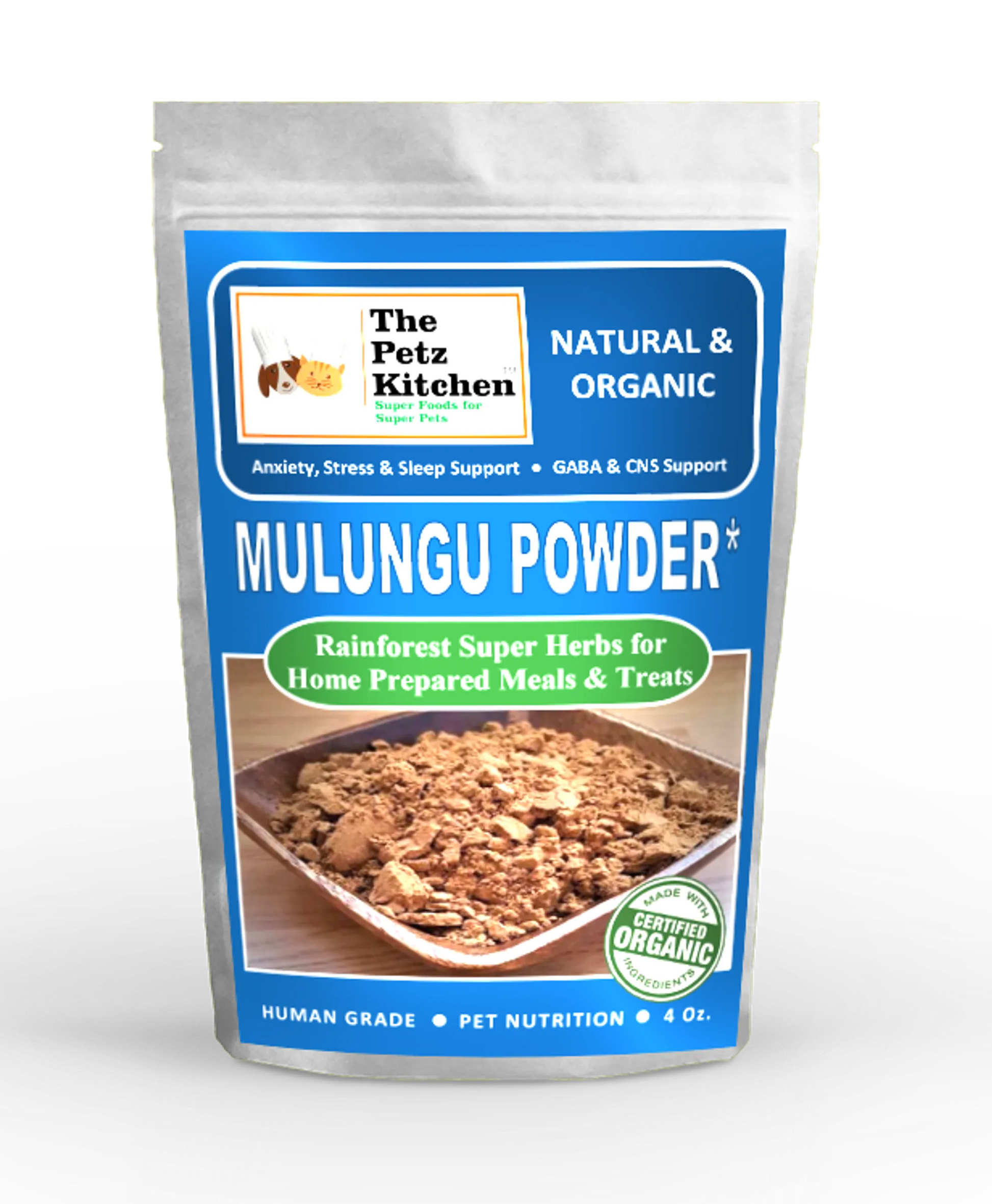 Mulungu Powder - Anxiety Stress Sleep Gaba & Cns Support* The Petz Kitchen - Organic Human Grade Ingredients For Home Prepared Meals & Treats - Your Pet Connection