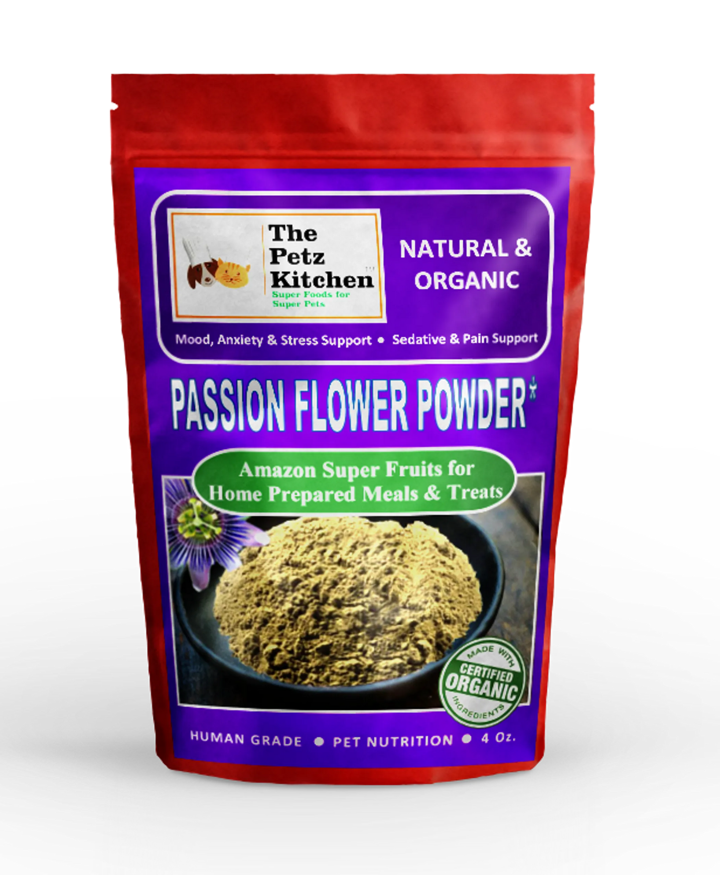 Passion Flower - Mood Anxiety Stress Sedative & Pain Support* - The Petz Kitchen - Your Pet Connection