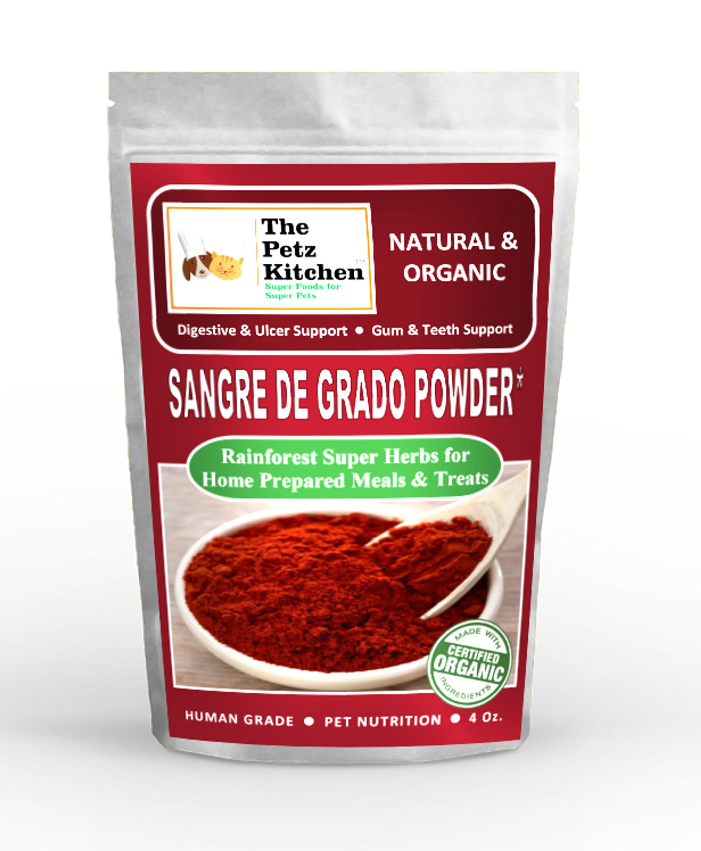 Sangre De Grado - Wound & Infection Support* The Petz Kitchen - Organic & Human Grade Ingredients & Shakers For Home Prepared Meals & Treats - Your Pet Connection