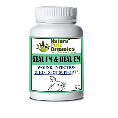 Seal Em & Heal Em Capsules Equine- Wound, Infection Ulcer Bite Bleeding & Hot Spot Support* - Your Pet Connection