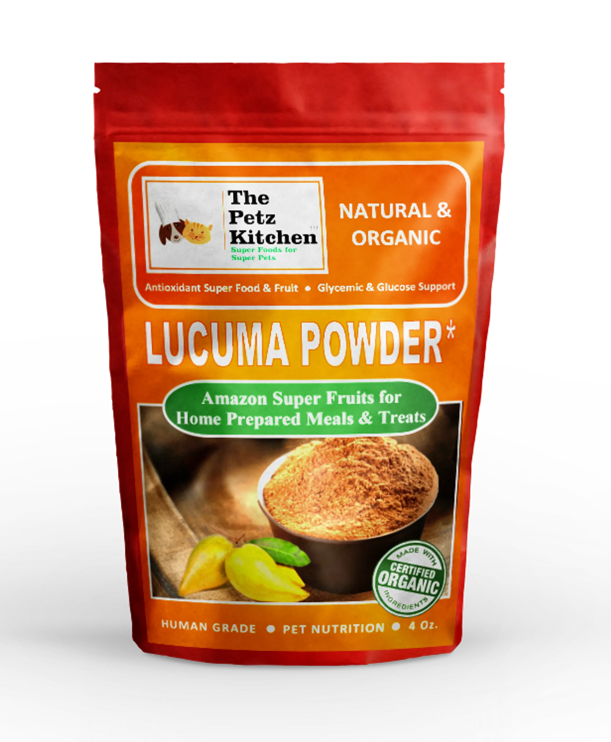 Lucuma Powder - Glycemic Glucose & Digestive Support*  Antioxidant Usda Organic Super Food & Fruit The Petz Kitchen - Your Pet Connection