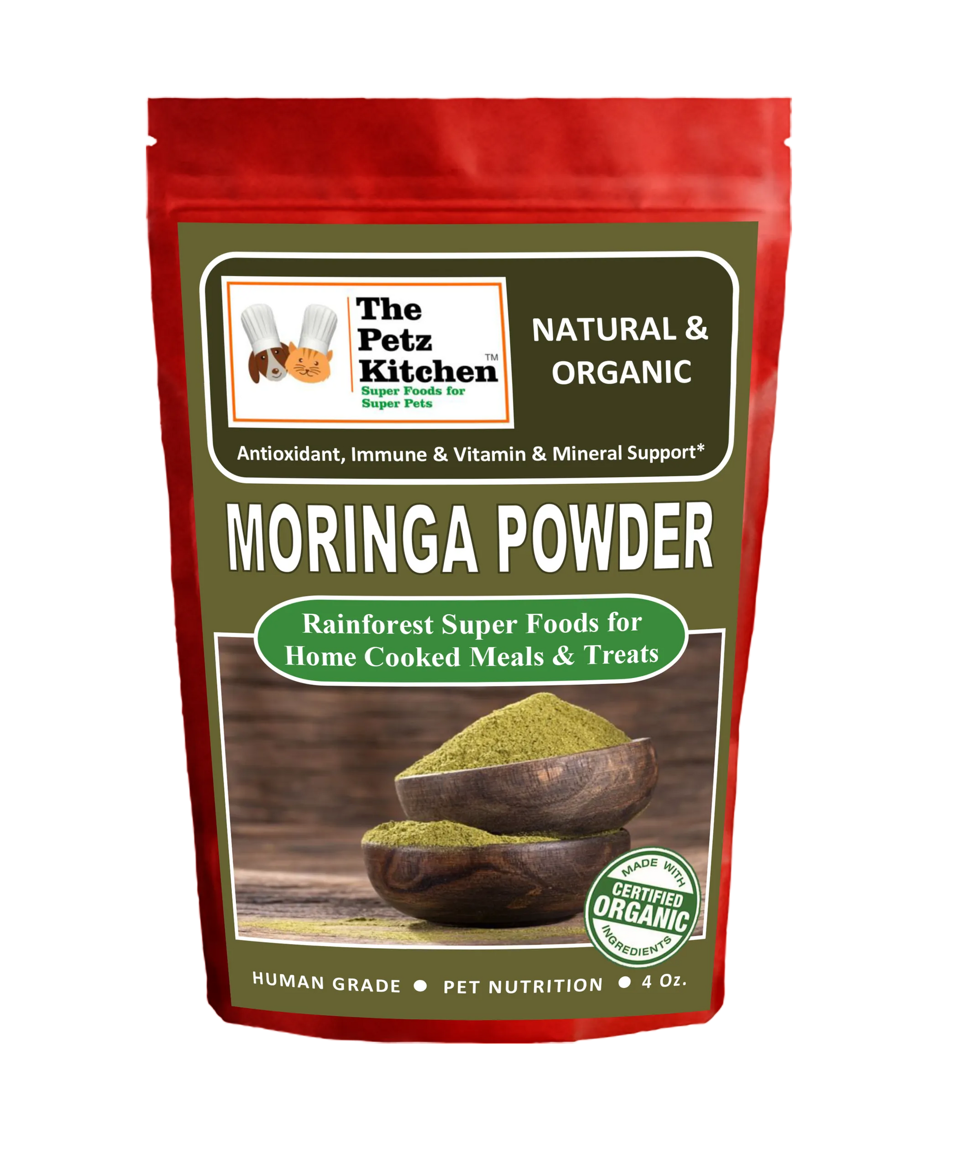 Moringa Leaf Powder Organic Antioxidant Vitamin & Mineral Support* The Petz Kitchen Super Foods - Your Pet Connection