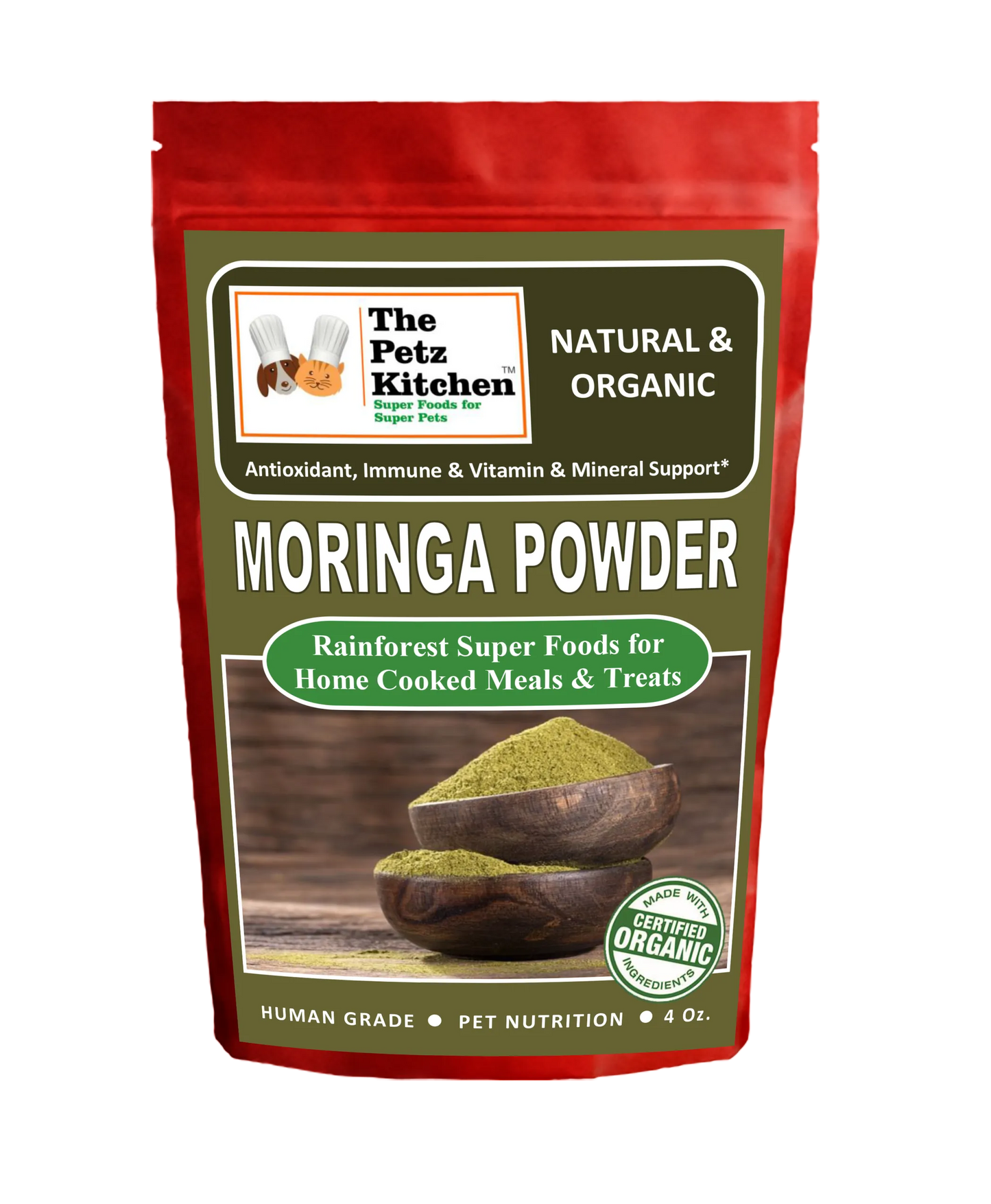 Moringa Leaf Powder Organic Antioxidant Vitamin & Mineral Support* The Petz Kitchen Super Foods - Your Pet Connection