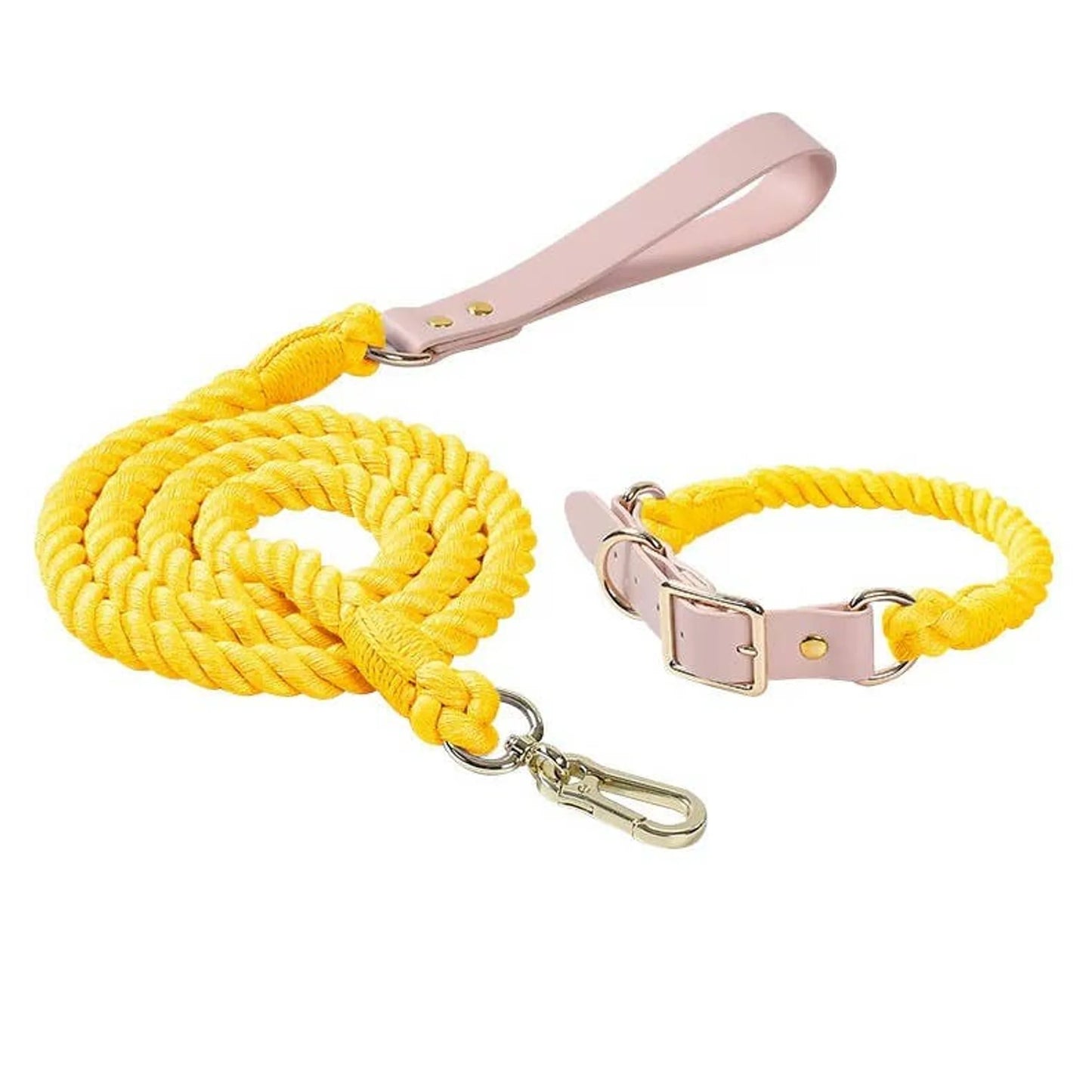 Luxe Royal Leather Rope Leash and Collar Set  - Size:   | Pack Of: 1 - Your Pet Connection