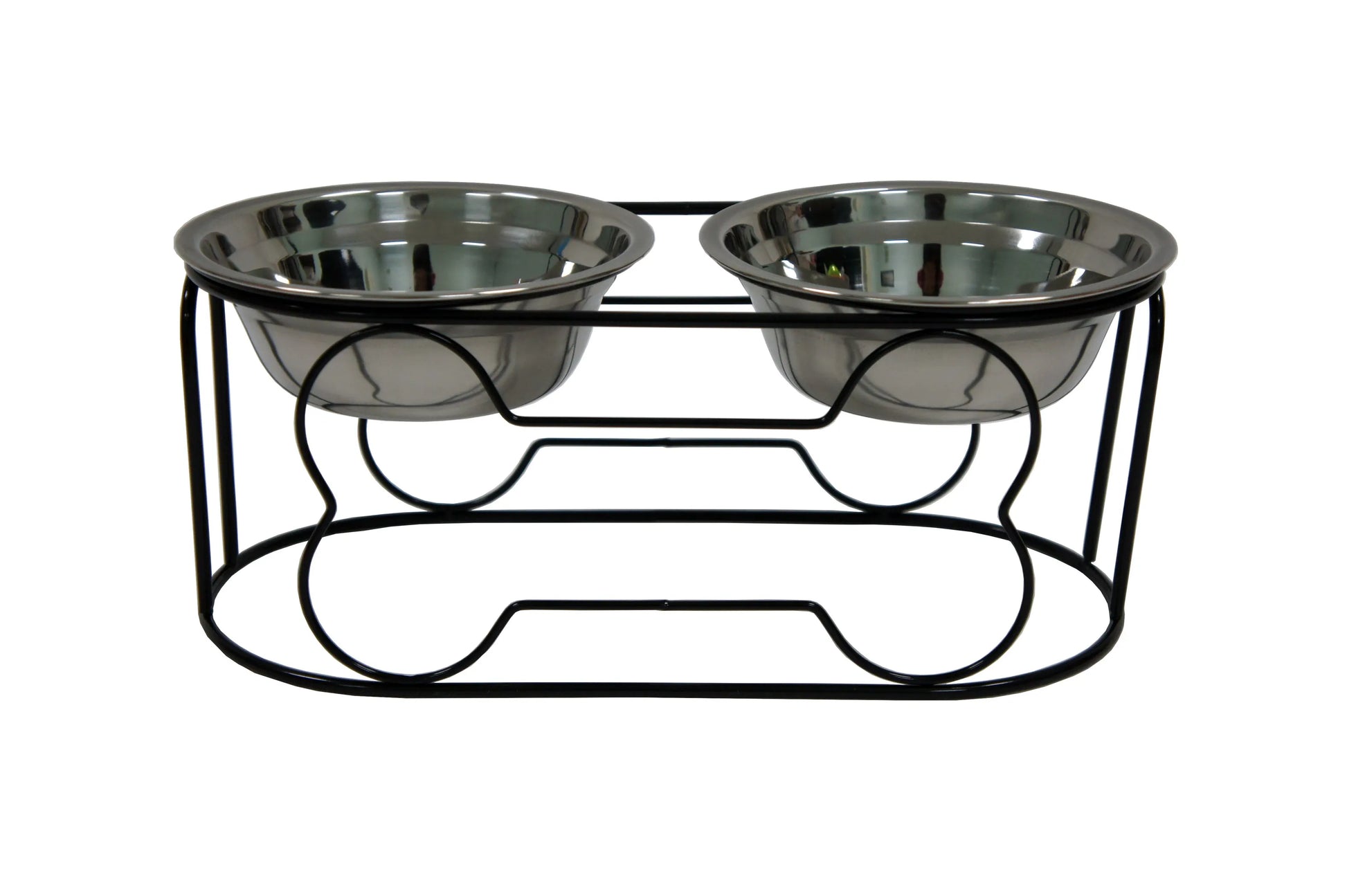 YML Wrought Iron Stand with Double Stainless Steel Feeder Bowls - Your Pet Connection