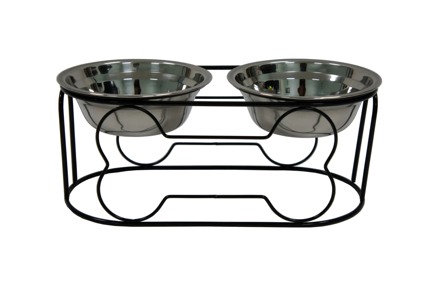YML Wrought Iron Stand with Double Stainless Steel Feeder Bowls - Your Pet Connection