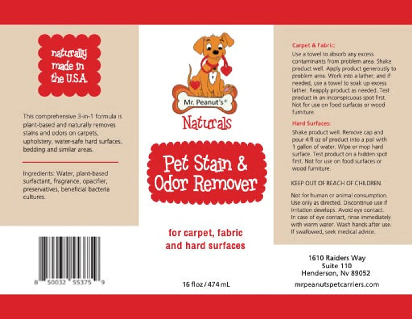 Mr. Peanut's Naturals Enzymatic Stain and Odor Remover - Your Pet Connection