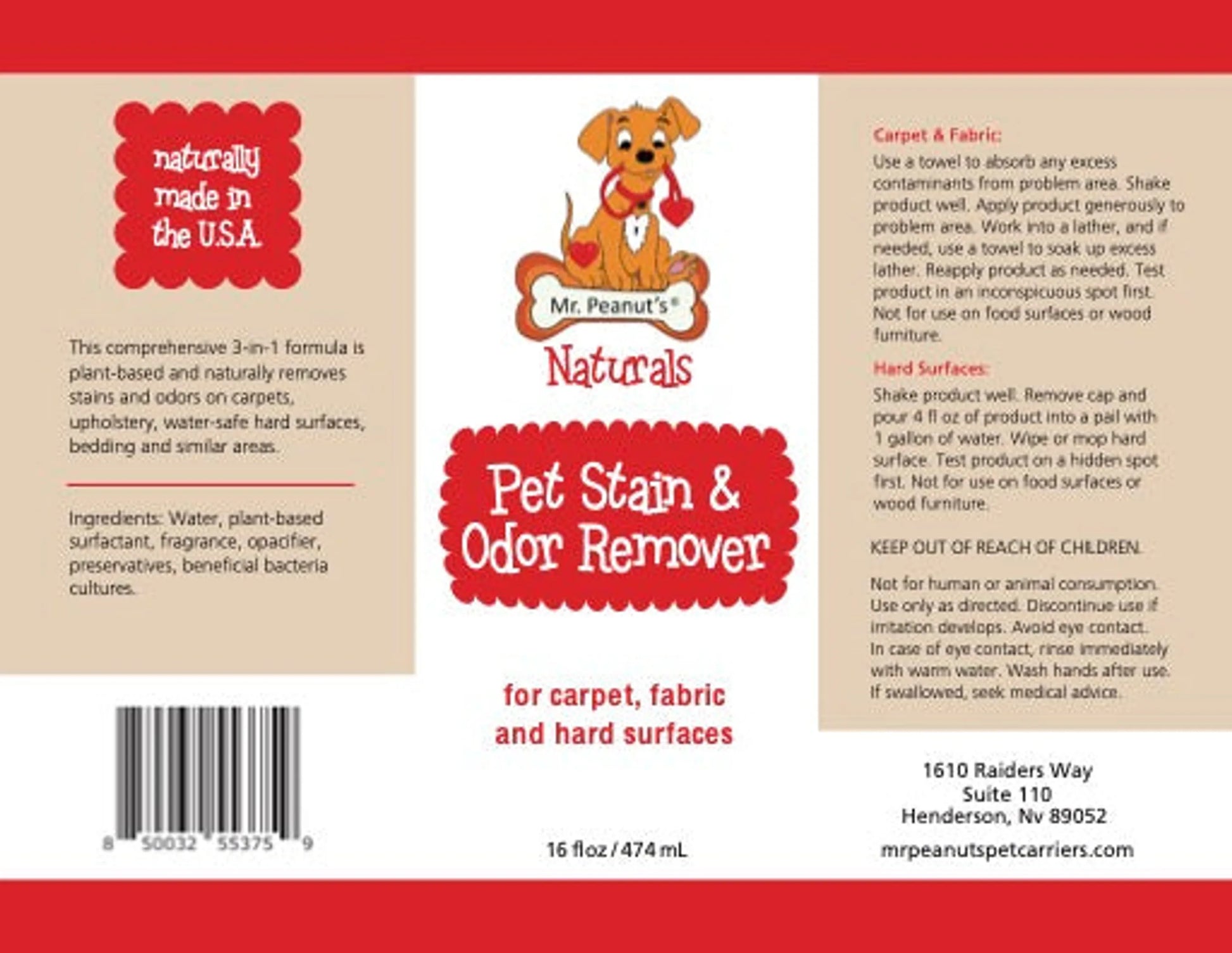 Mr. Peanut's Naturals Enzymatic Stain and Odor Remover - Your Pet Connection
