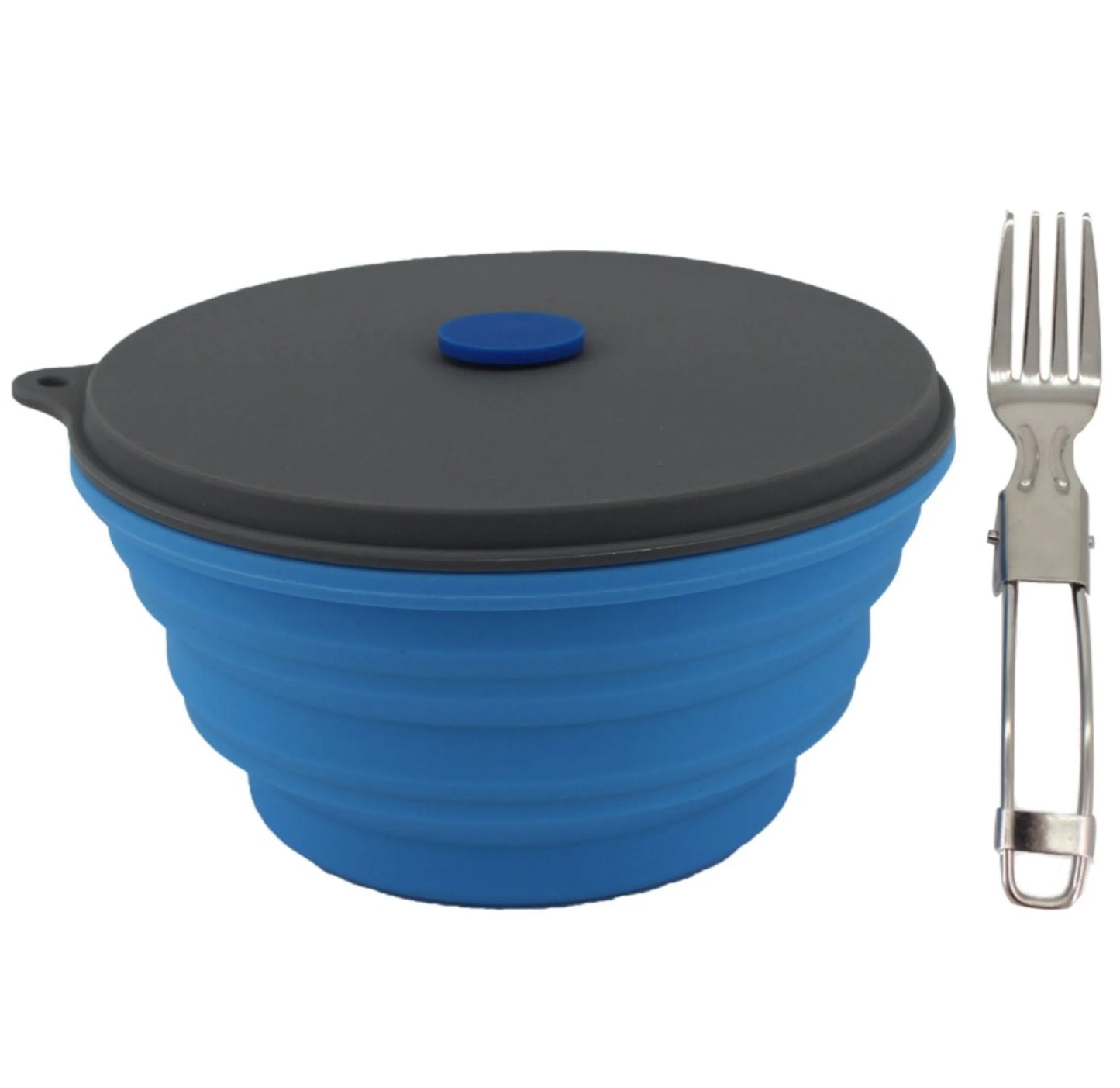 Mr. Peanut's Collapsible Silicone Camping Bowl with Lid & Foldable Fork - Your Pet Connection