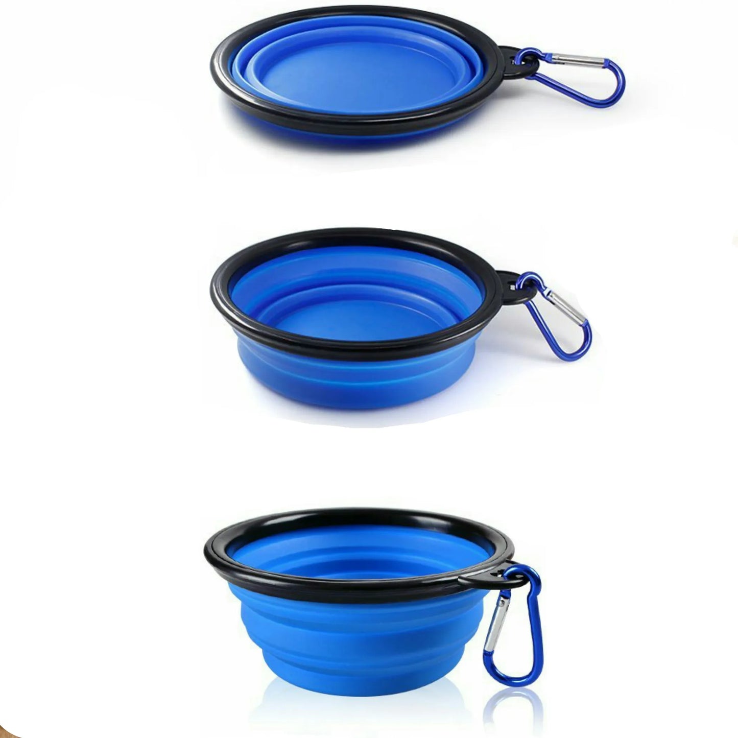 Single Blue Silicone Collapsible Travel Bowl - Your Pet Connection
