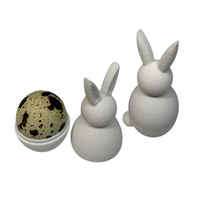 Quail Egg Cup Bunny Holder, White, DIY Paintable 2-Pack - Easter Decor Egg Holder for Spring Home Decor - Your Pet Connection
