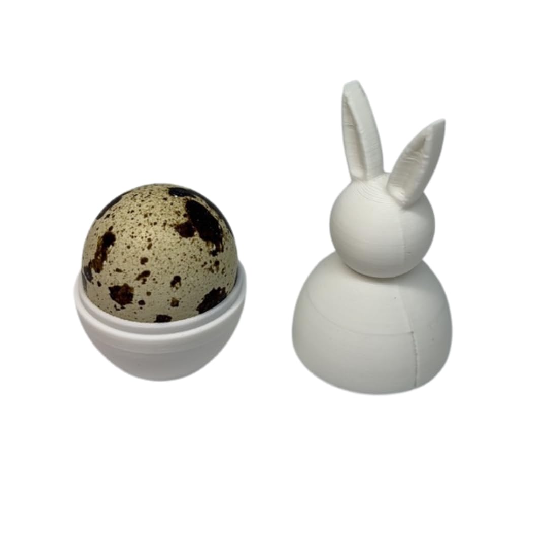 Quail Egg Cup Bunny Holder, White, DIY Paintable 2-Pack - Easter Decor Egg Holder for Spring Home Decor - Your Pet Connection