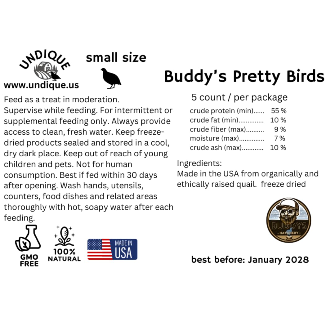 Whole Quail for Carnivore Pets - Premium Quality Natural Pet Treats Quail - Natural Prey Feeding Quail - Freeze-Dried for Essential Nutrients and Enzymes Small Size 5 Count - Your Pet Connection