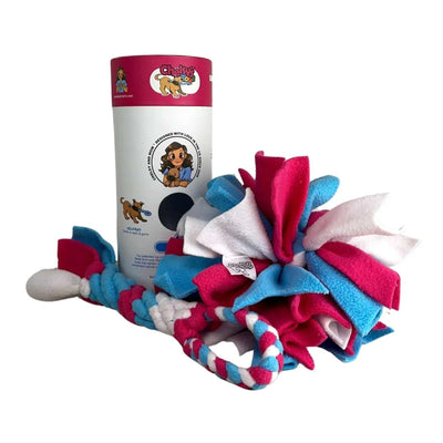 Enrichment Tube for Dogs | Blue Interactive Toy with Tug and Snuffle