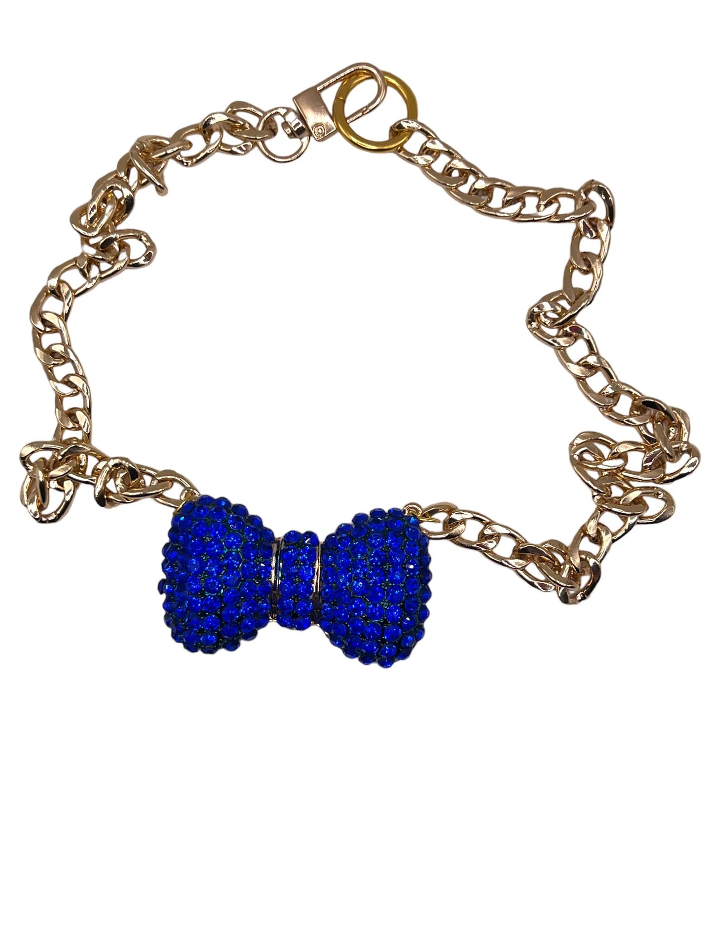Royal Blue Bow Necklace- Big Dog Necklace - Your Pet Connection