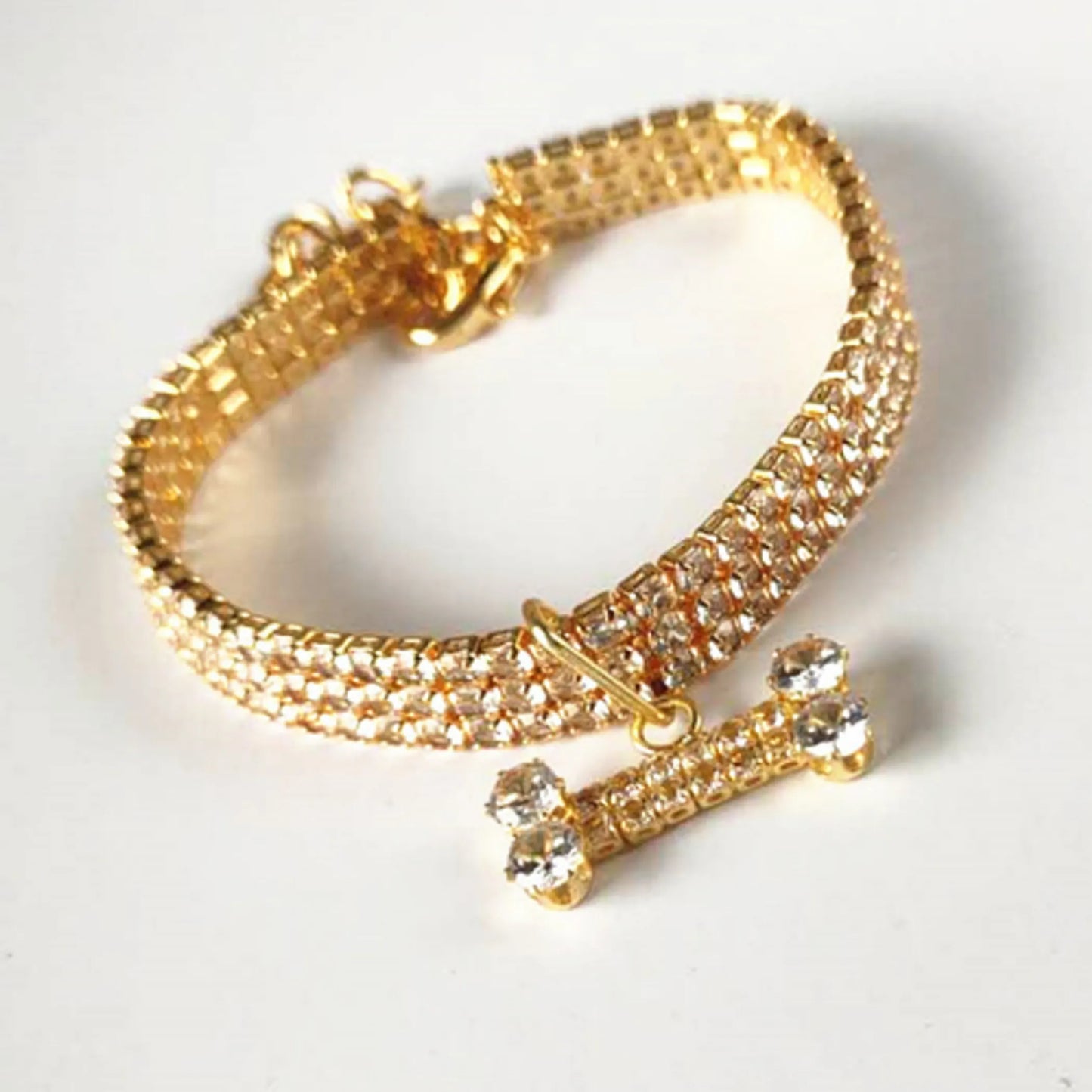 Bark Fifth Avenue Rhinestone Bone Dog Collar