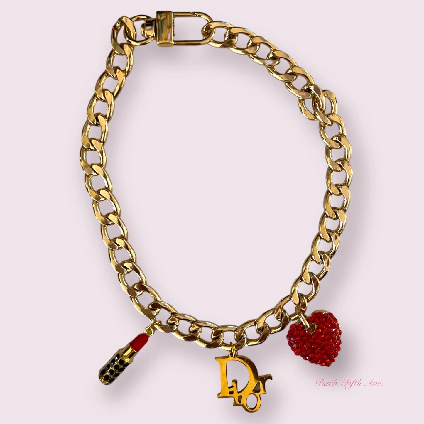 Dior-able Rhinestone Heart Charm Dog Necklace - Your Pet Connection