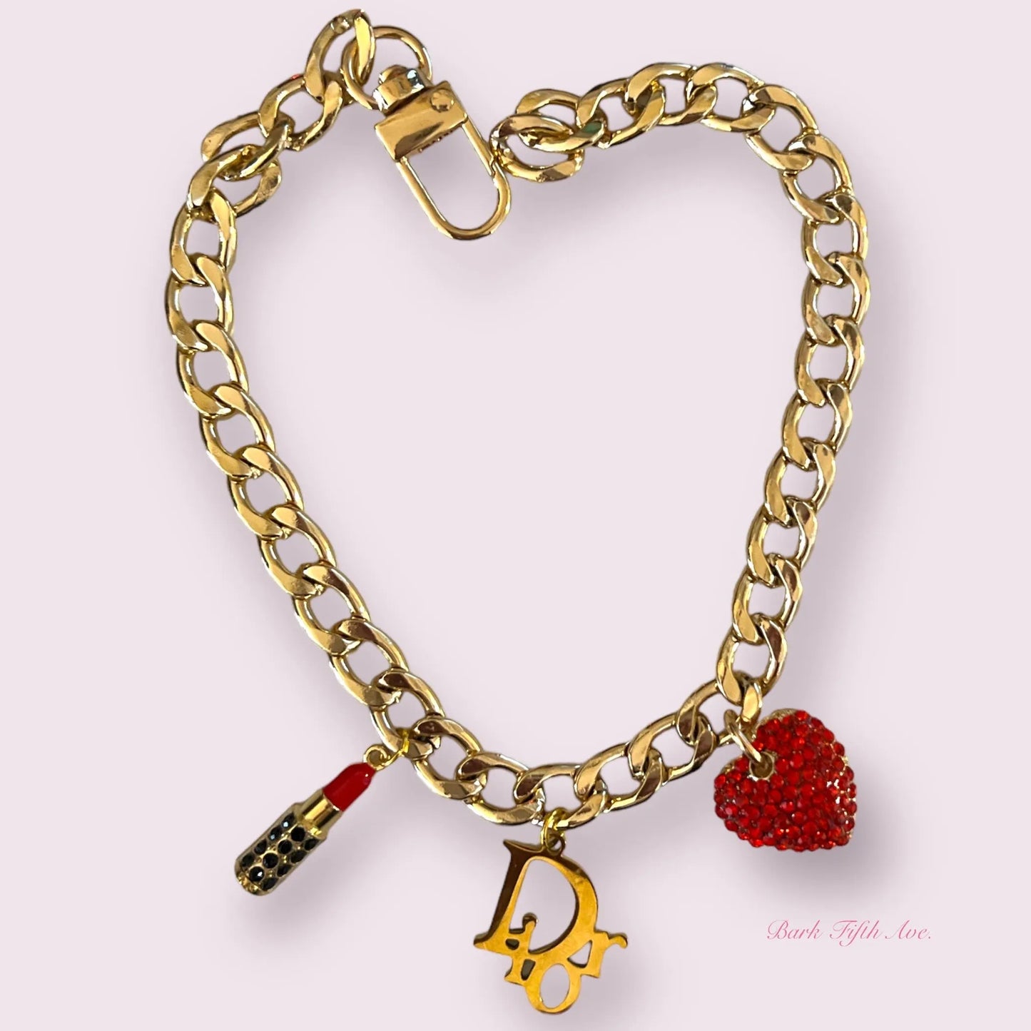 Bark Fifth Avenue Rhinestone Heart Dog Necklace