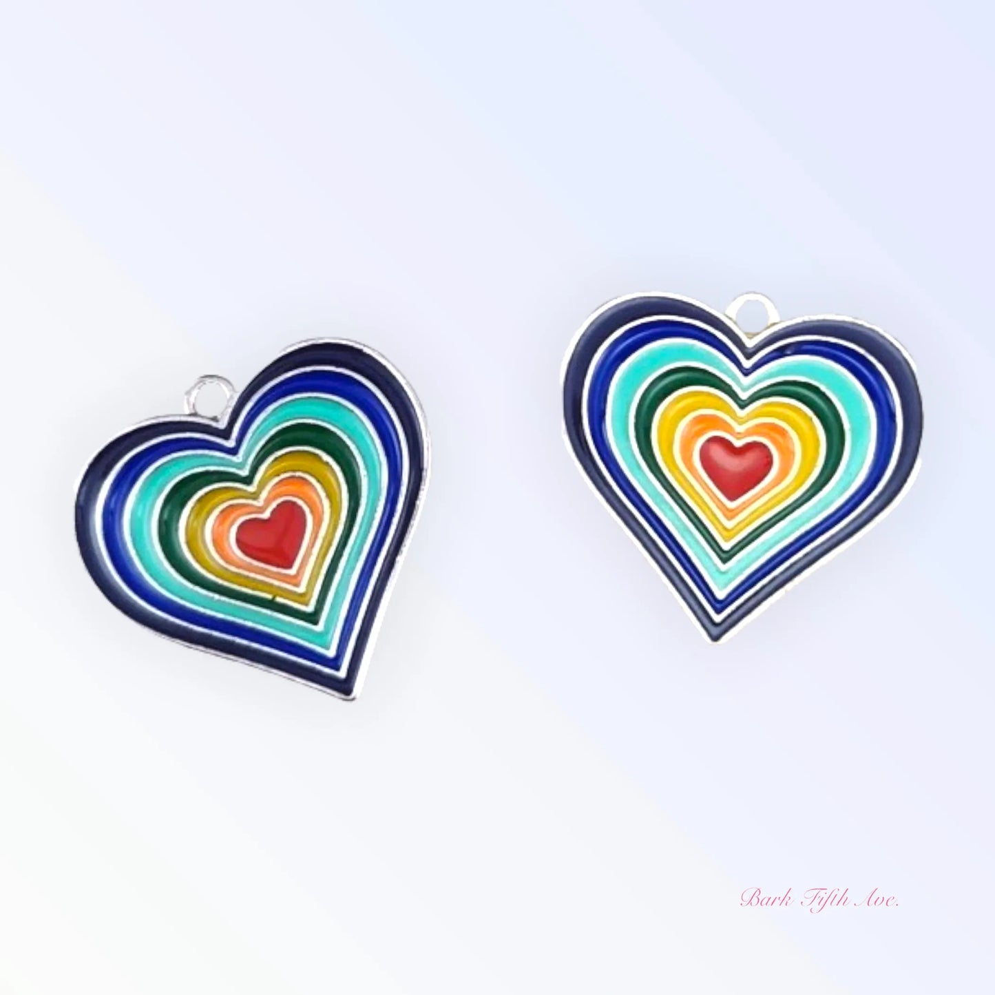 Bark Fifth Avenue Enamel Heart Collar Charms 28x29mm