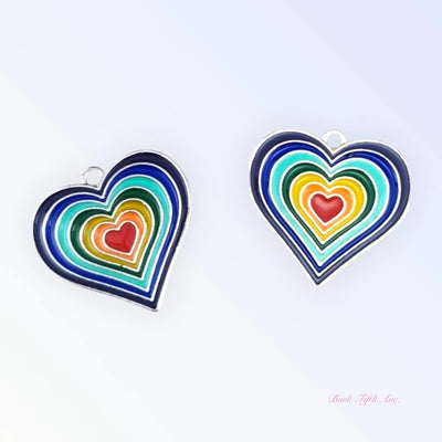 Bark Fifth Avenue Enamel Heart Collar Charms 28x29mm