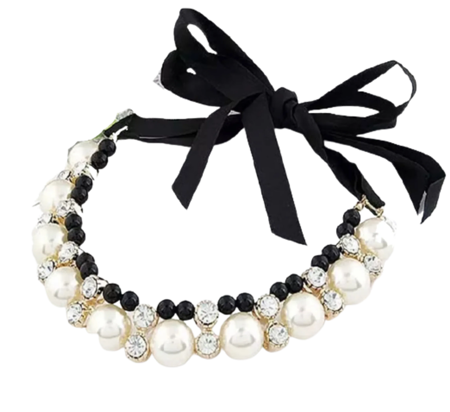 Lovely Pearl Ribbon Necklace - Your Pet Connection