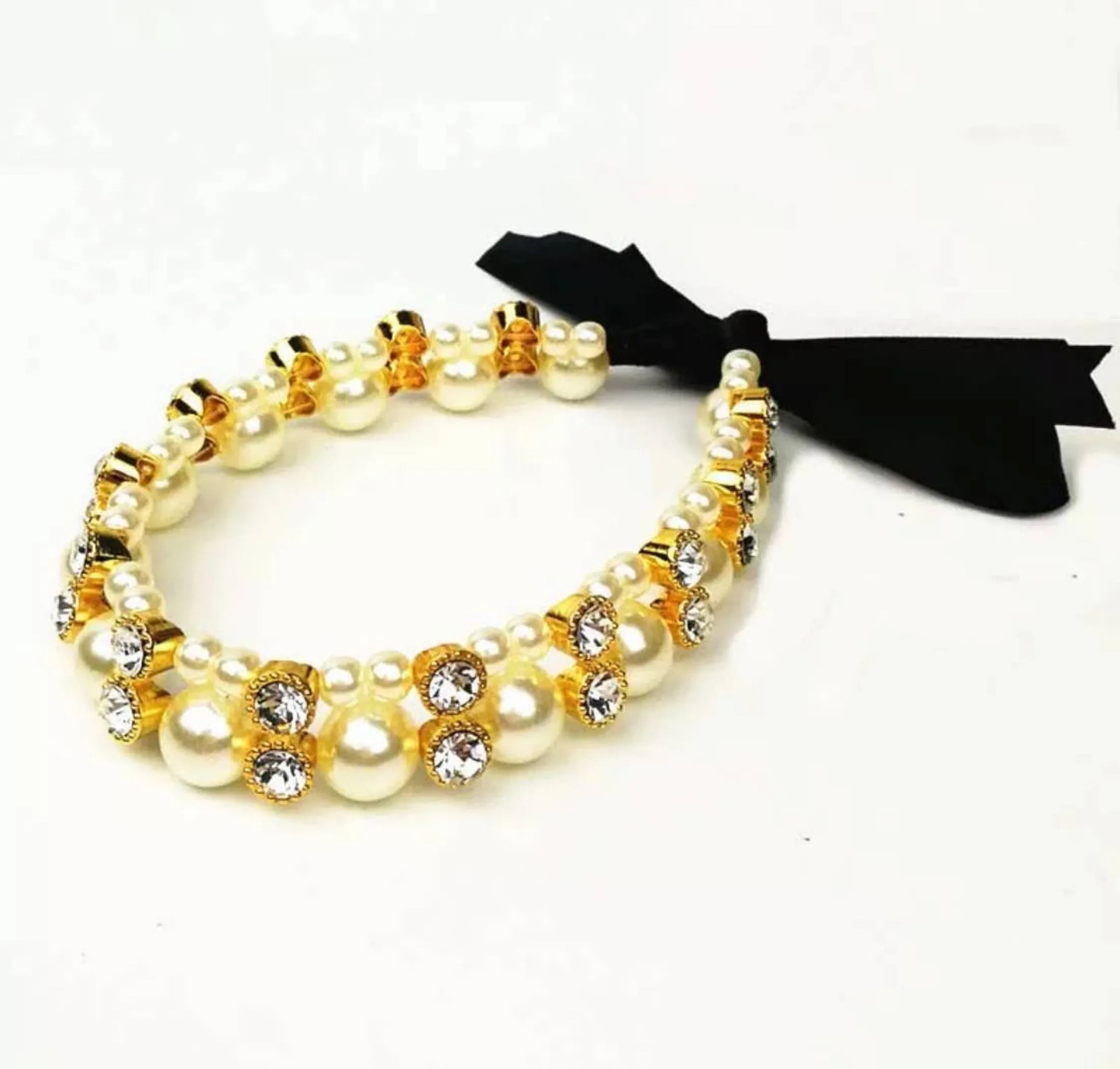 Lovely Pearl Ribbon Necklace - Your Pet Connection