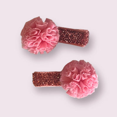 Mini Tulle Pom Pom Dog Hair Barrettes - Your Pet Connection