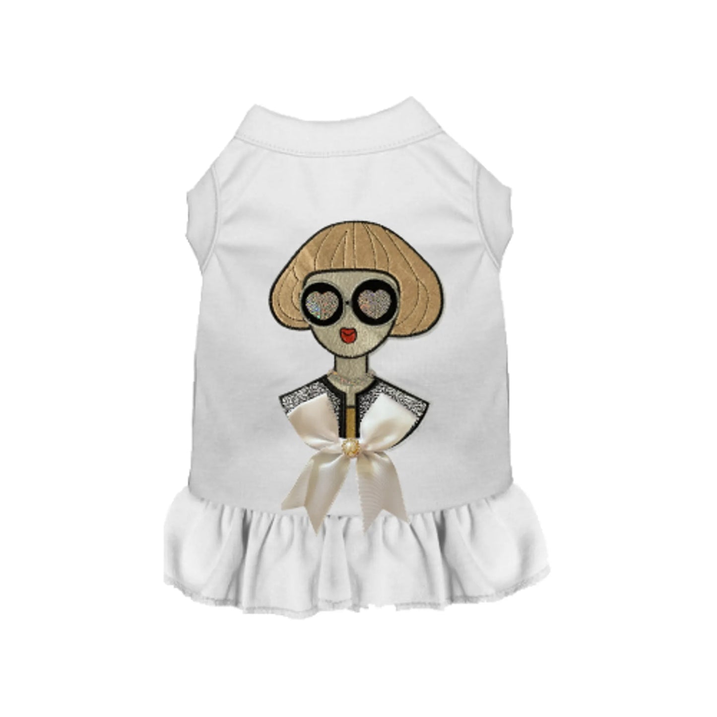 Bark Fifth Avenue Elegant Dog Dress with Satin Bow Small