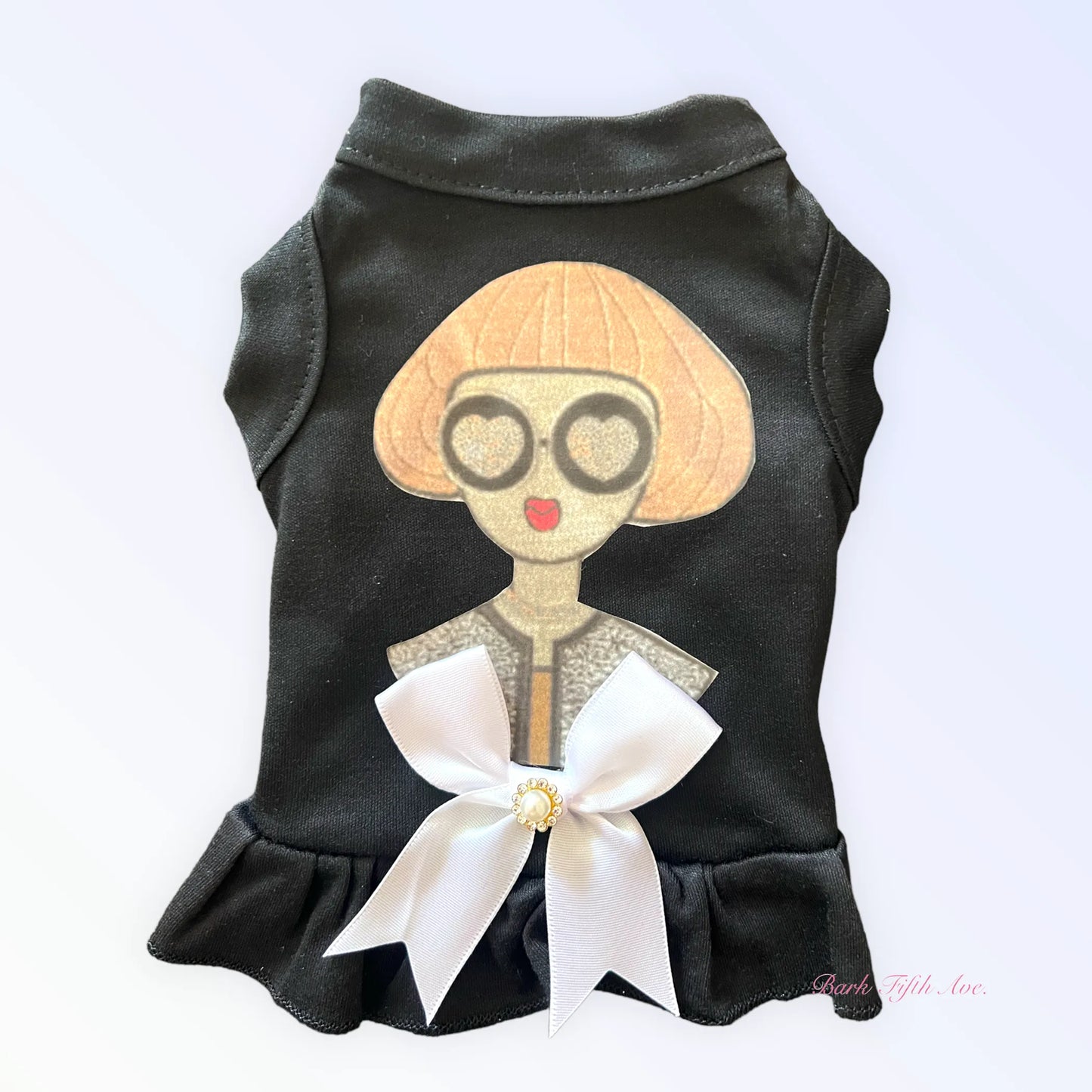 Bark Fifth Avenue Elegant Dog Dress with Satin Bow Small