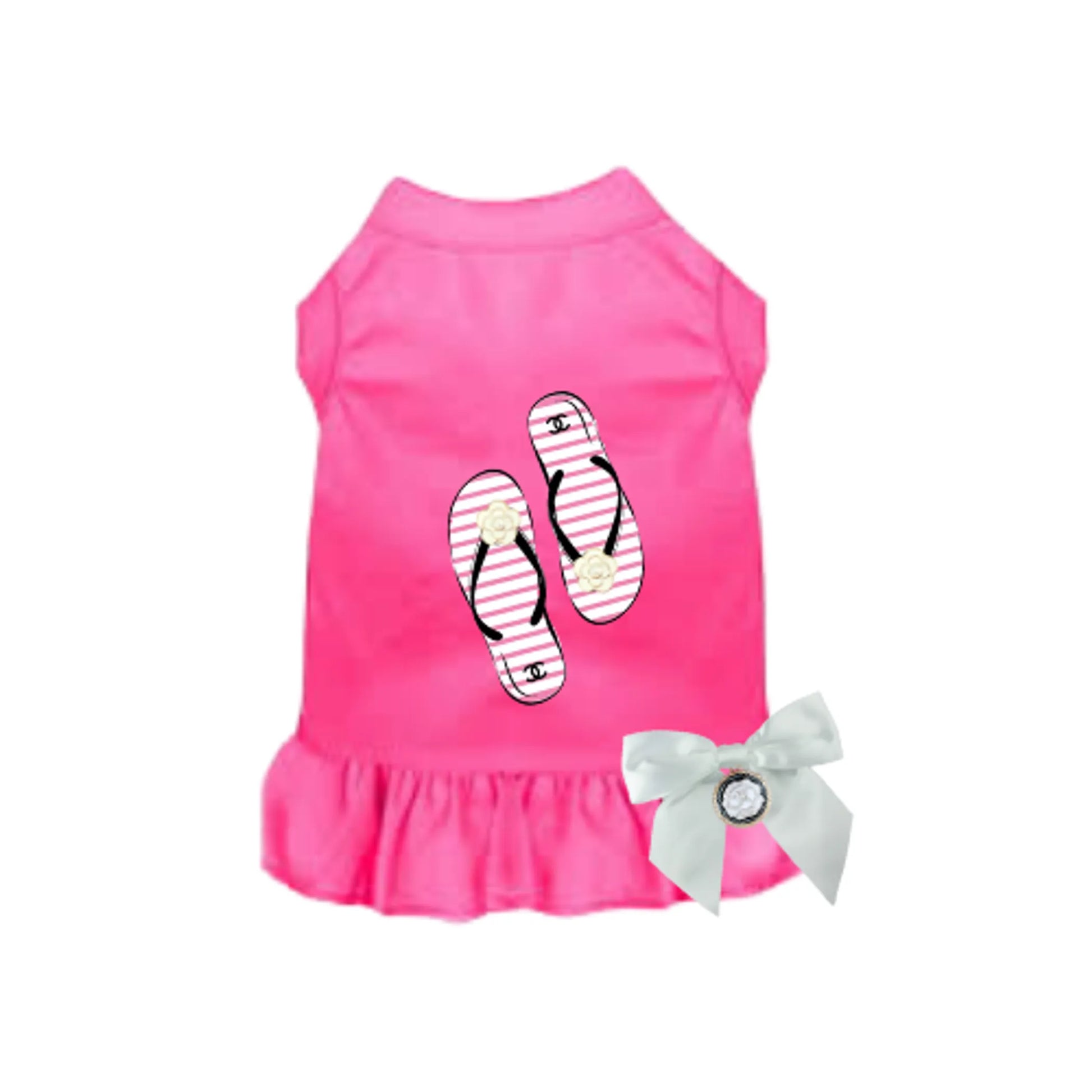 My Favorite Fuzzy Flip Flops Dog Dress - Your Pet Connection