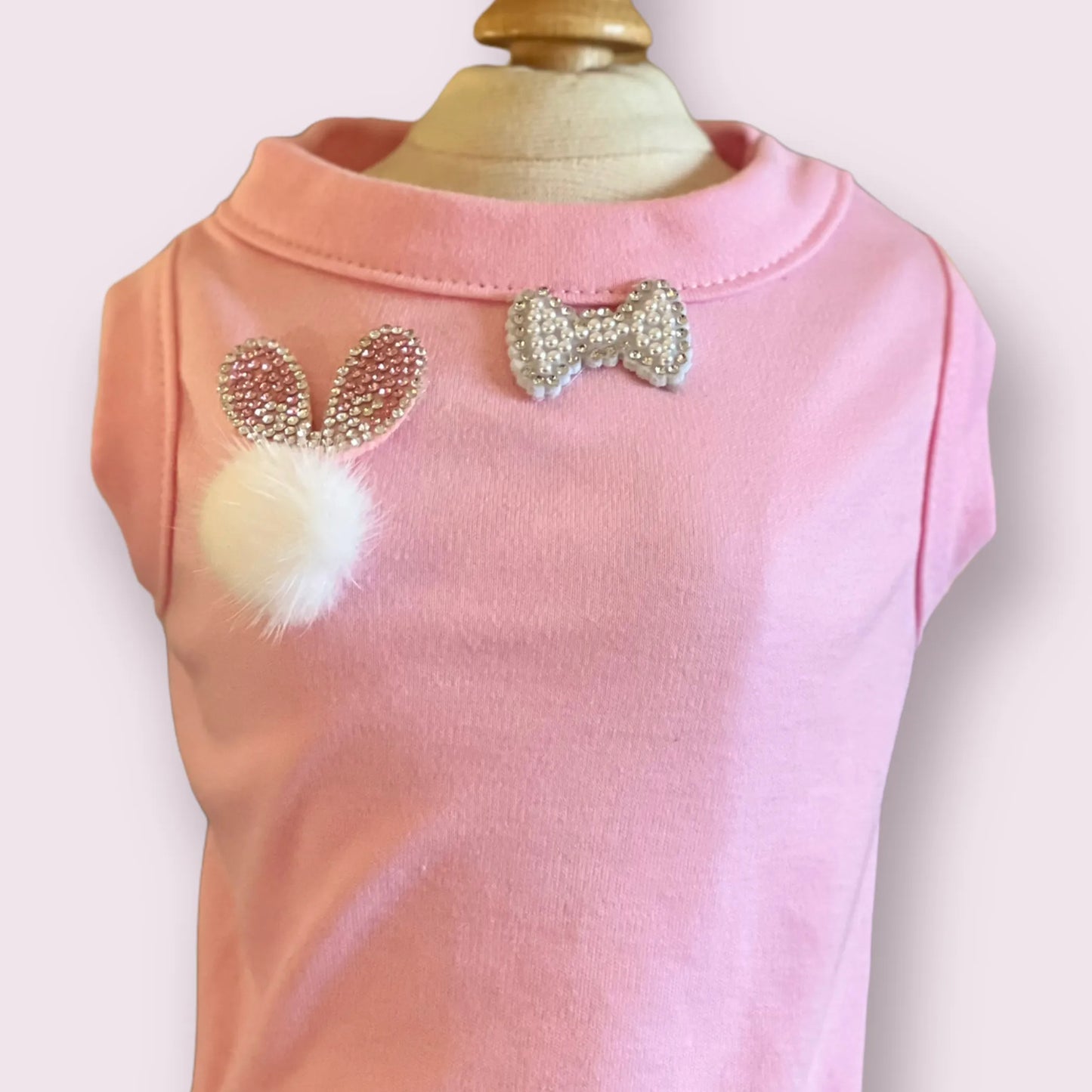 Bark Fifth Avenue Sleeveless Dog Shirt with Bunny Applique