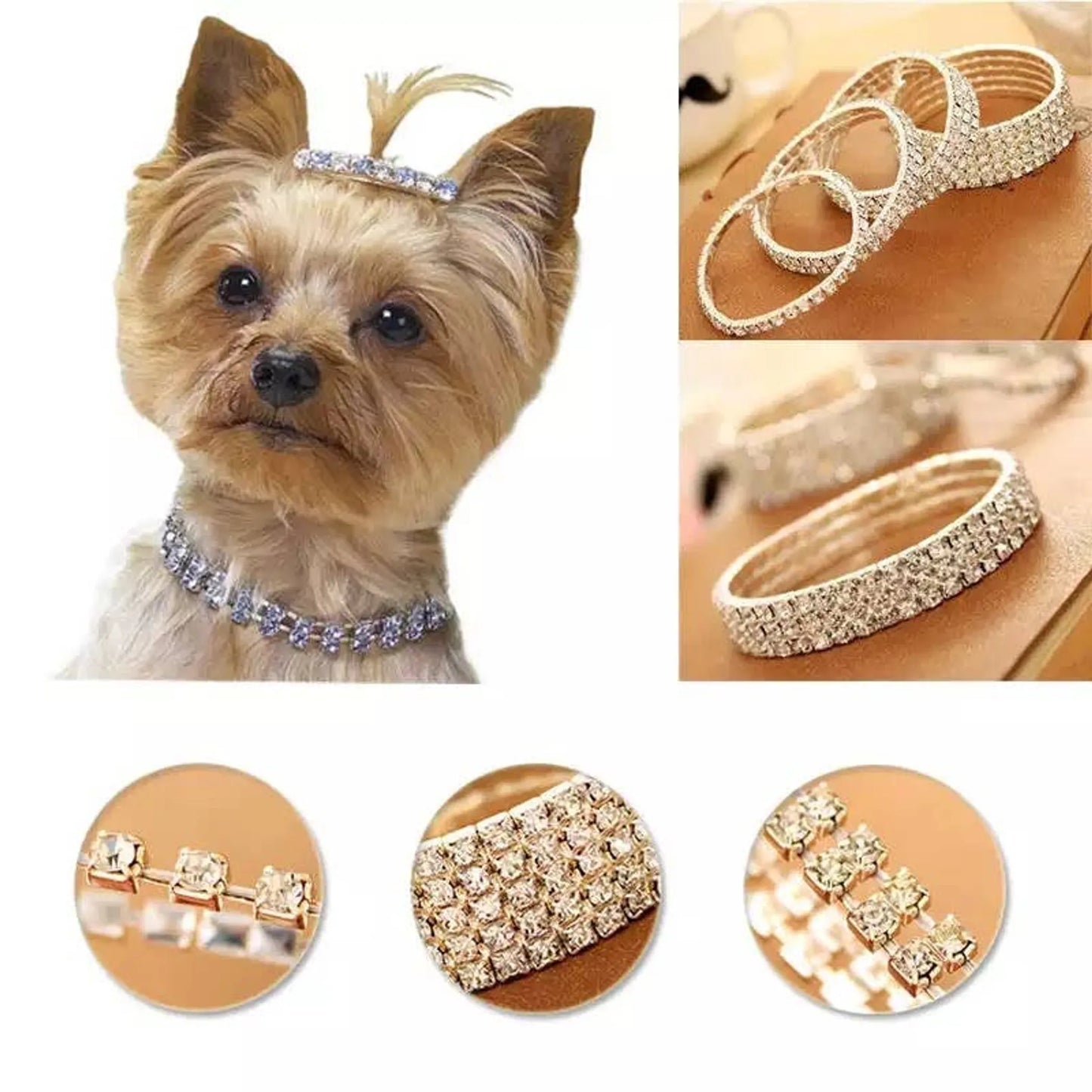 Bark Fifth Avenue Rhinestone Bling Collar 5.5cm