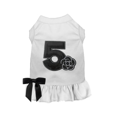 Bark Fifth Avenue Chic Dog Dress with No. 5 Applique