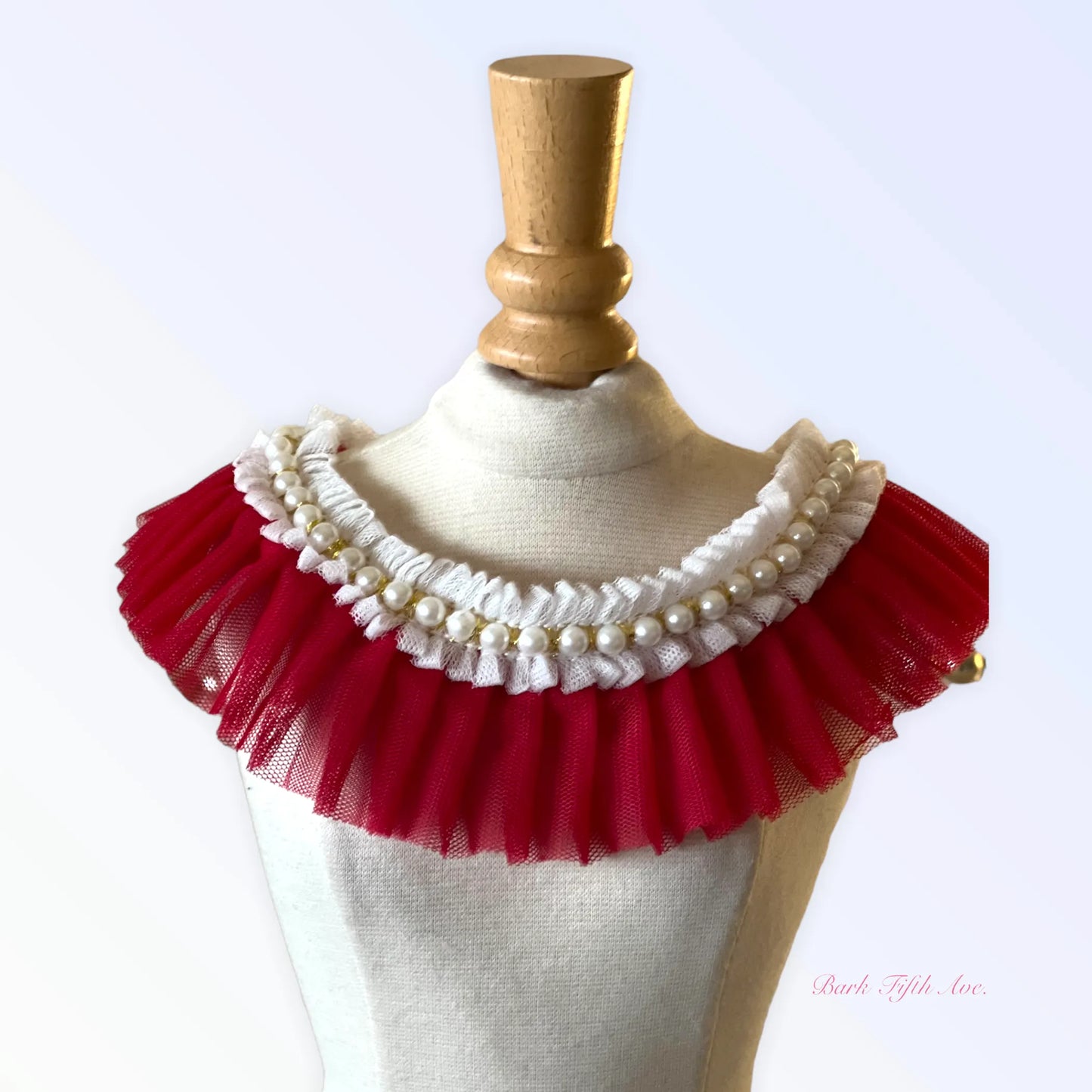 Bark Fifth Avenue Tulle Dog Collar with Pearls