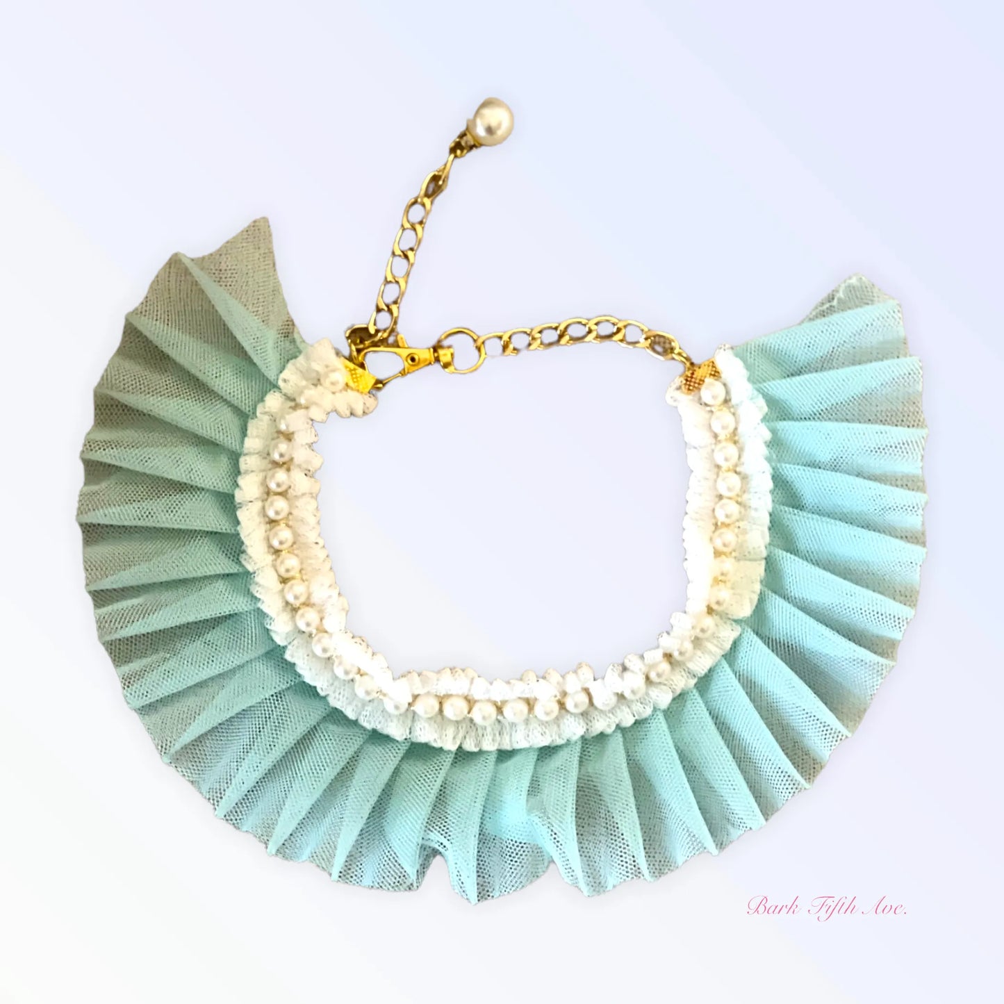 Bark Fifth Avenue Tulle Dog Collar with Pearls