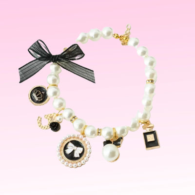 Pearls and Bow Charm Necklace - Your Pet Connection