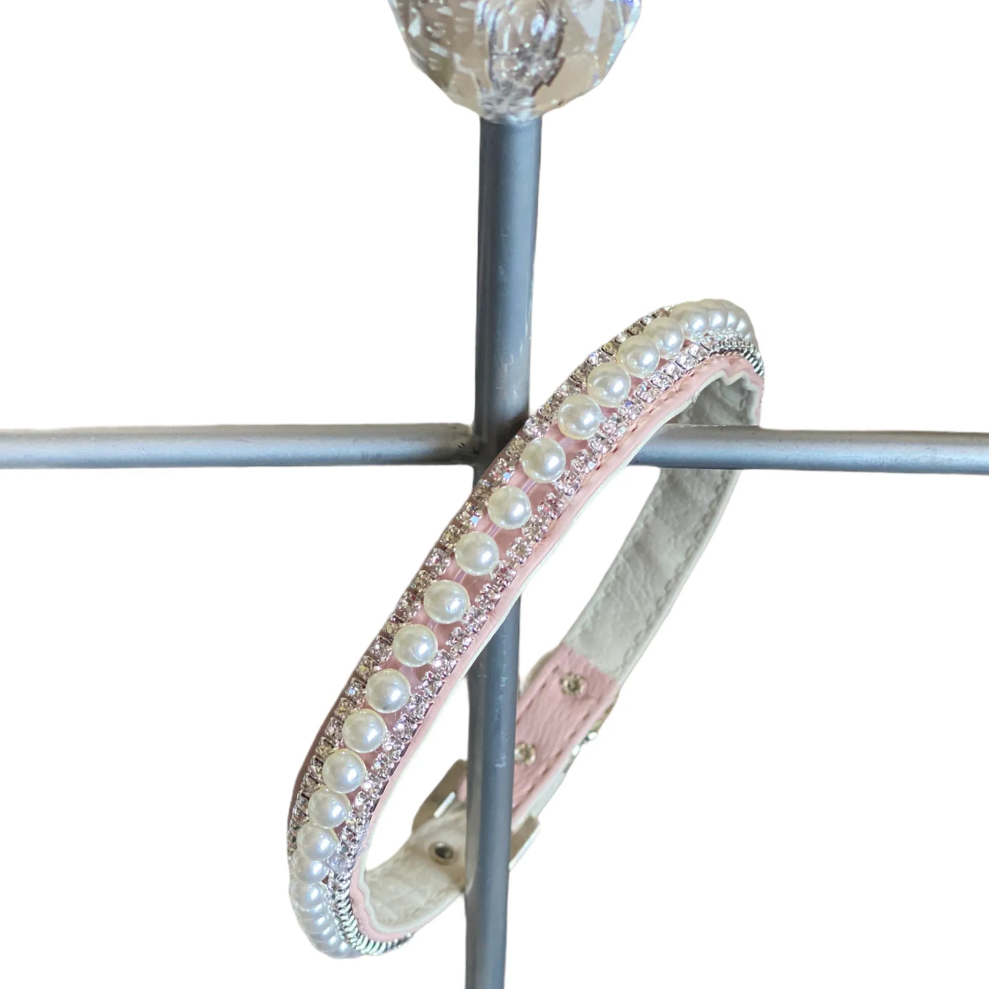 Pretty in Pink Pearl and Rhinestone Collar - Your Pet Connection