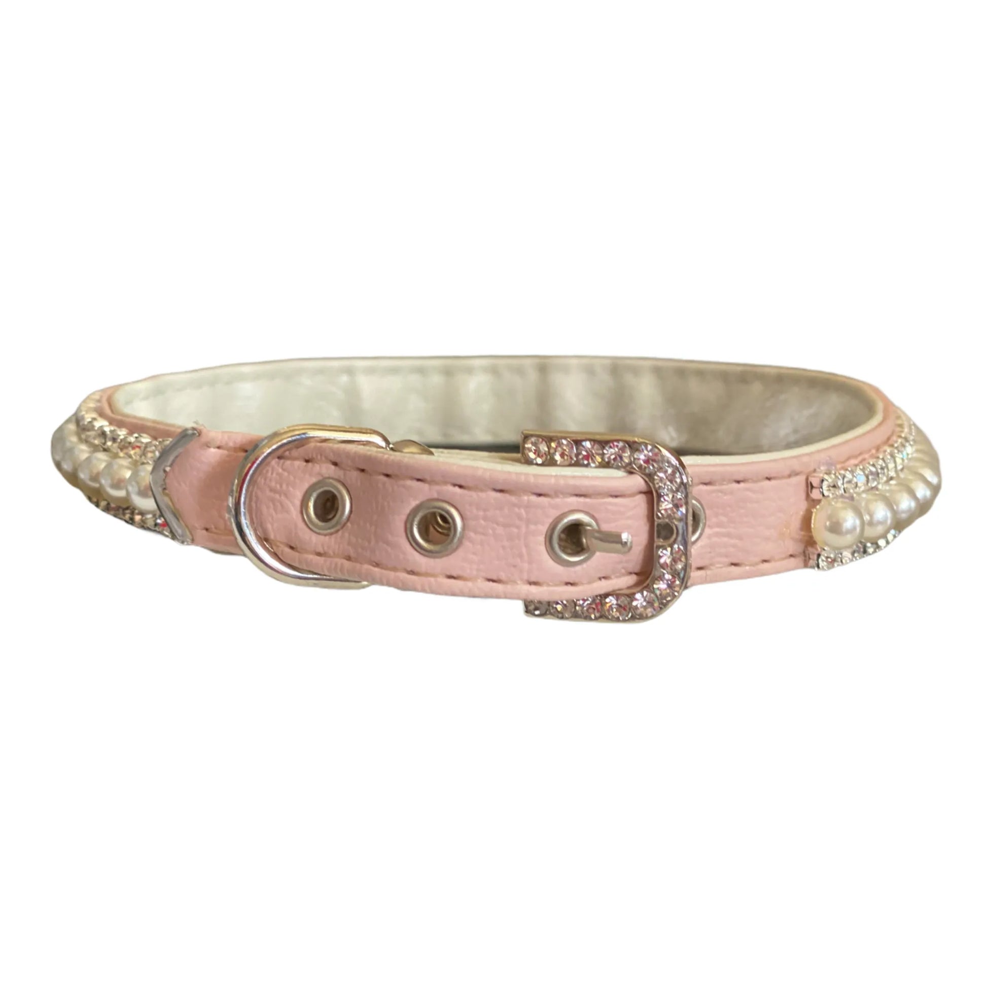 Pretty in Pink Pearl and Rhinestone Collar - Your Pet Connection