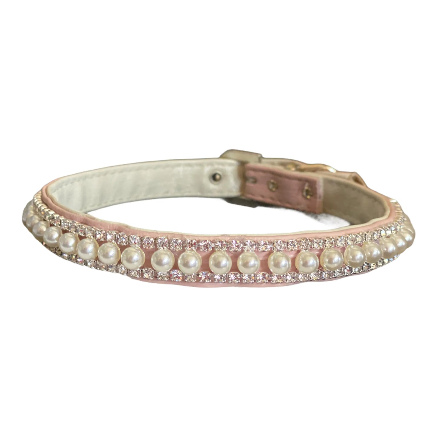 Pretty in Pink Pearl and Rhinestone Collar - Your Pet Connection